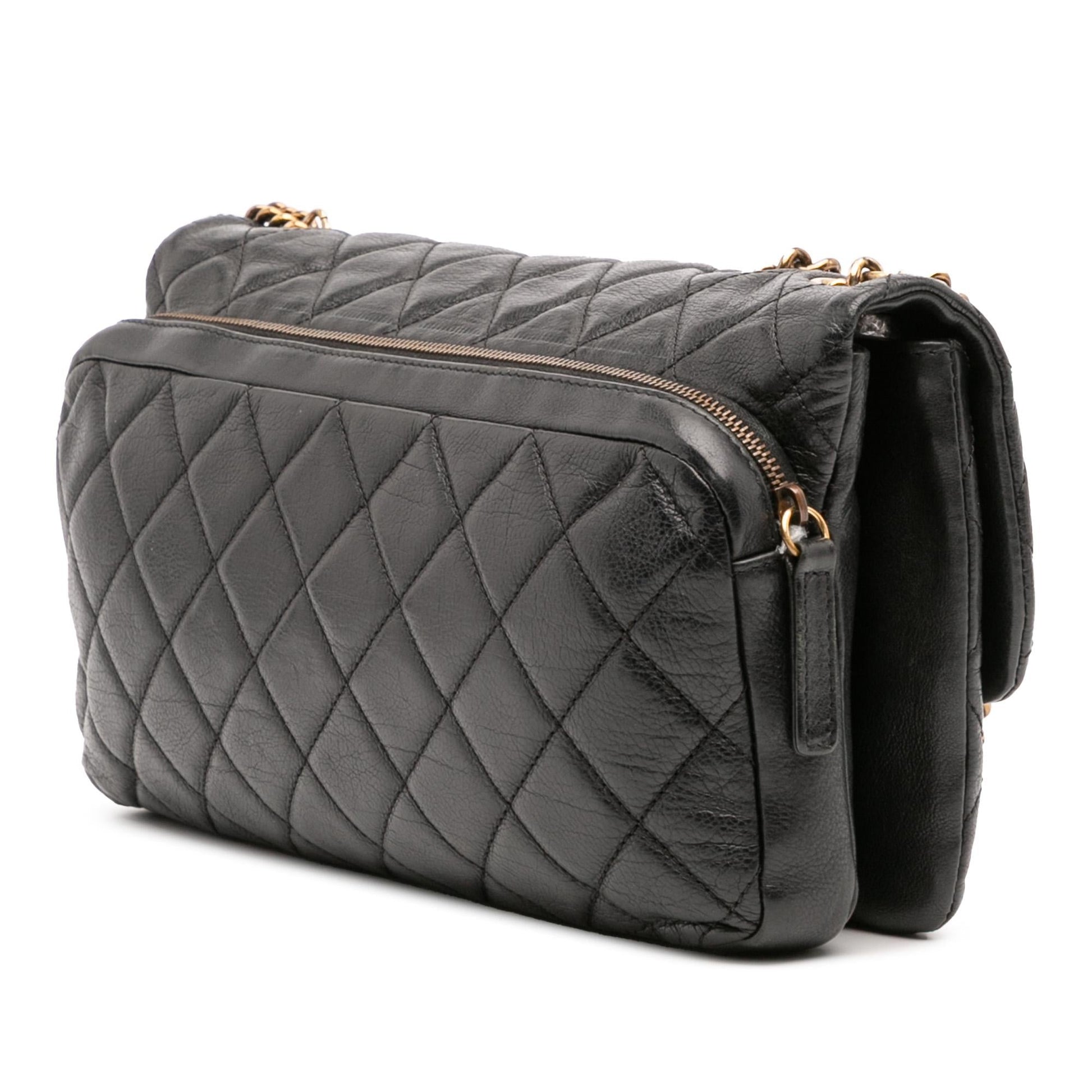 Chanel Quilted Calfskin CC Crown Flap Handbag Flap 1