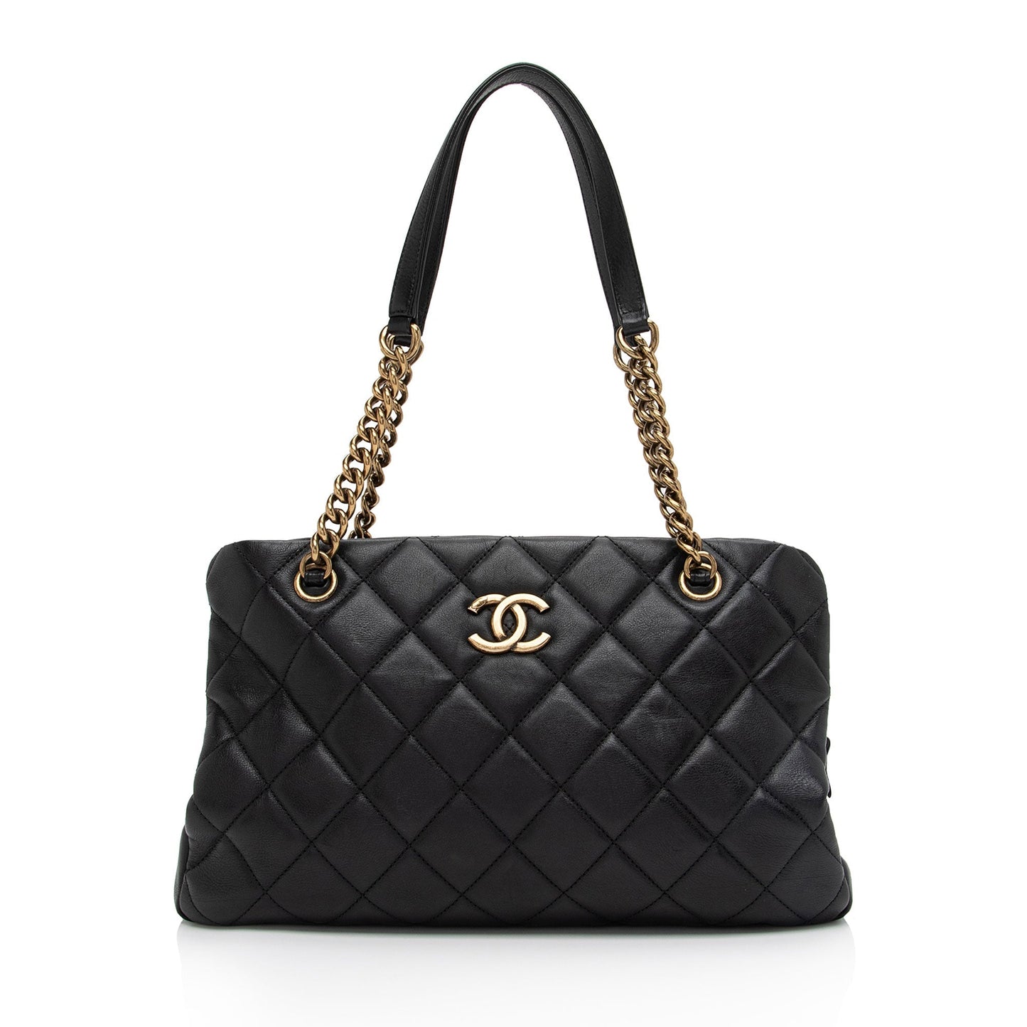 Chanel Quilted Calfskin CC Crown SHF-bToVAu Small Tote Bag