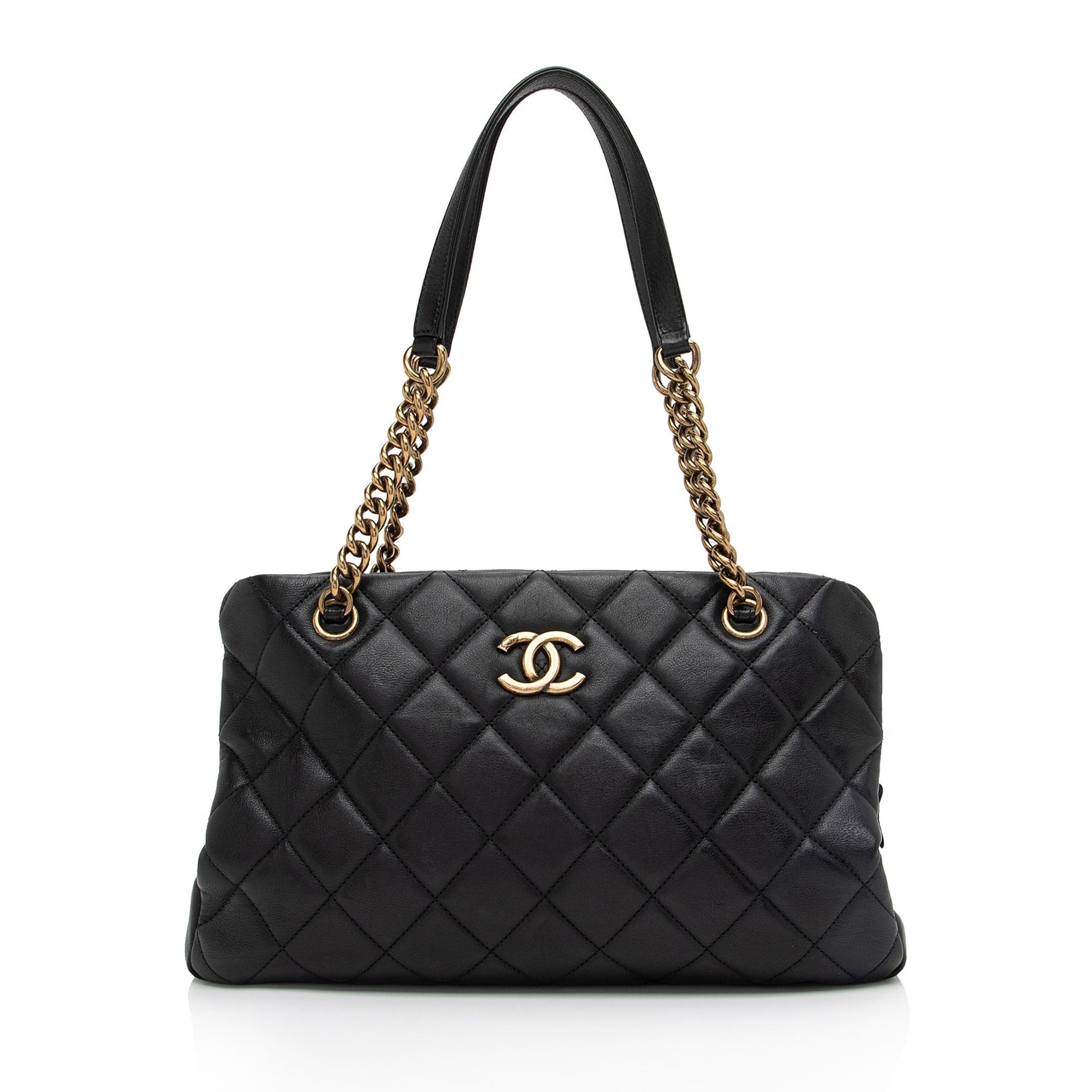 Chanel Quilted Calfskin CC Crown SHF-bToVAu Small Tote Bag