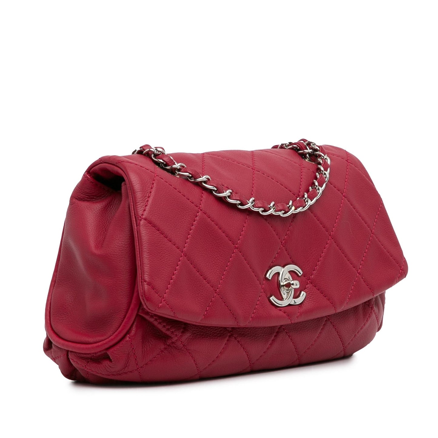 Chanel Quilted Calfskin Curvy Flap (shg LSN9G7) Handbag