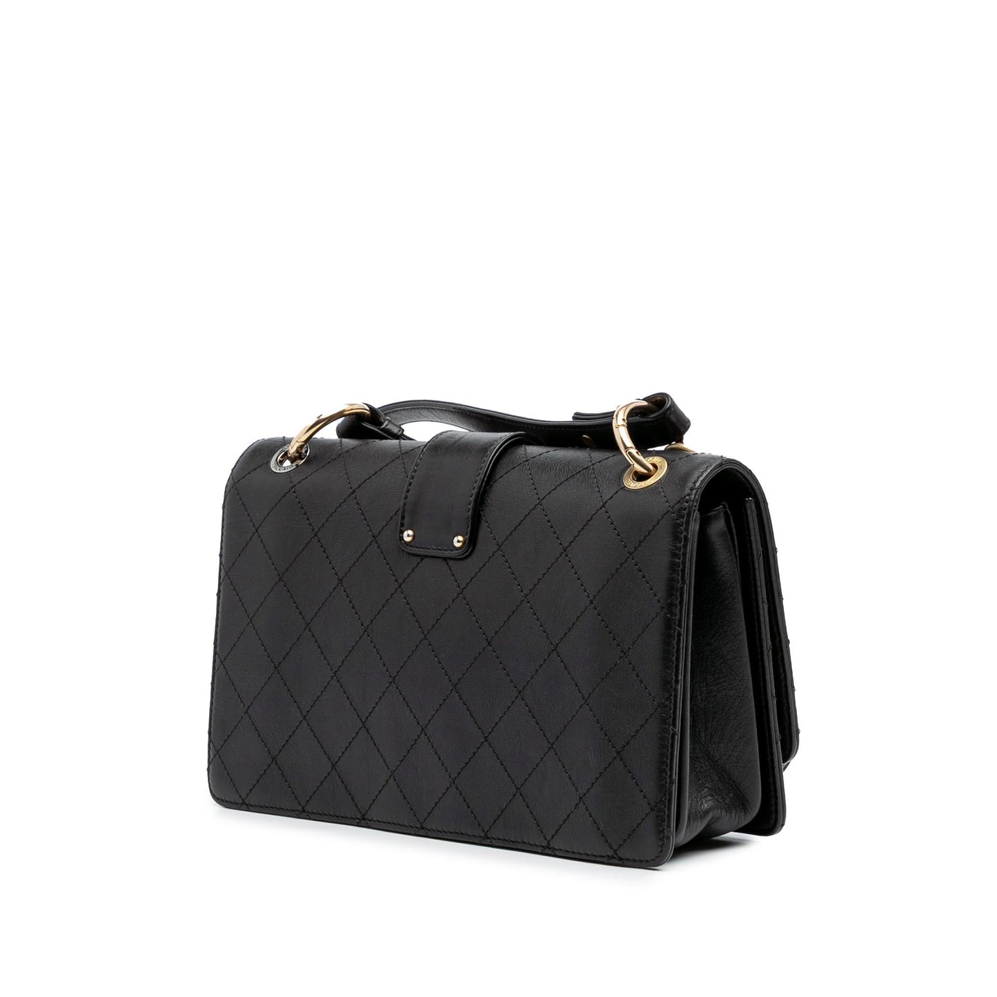 Chanel Quilted Calfskin Double Top Handle Flap Handbag Flap 1