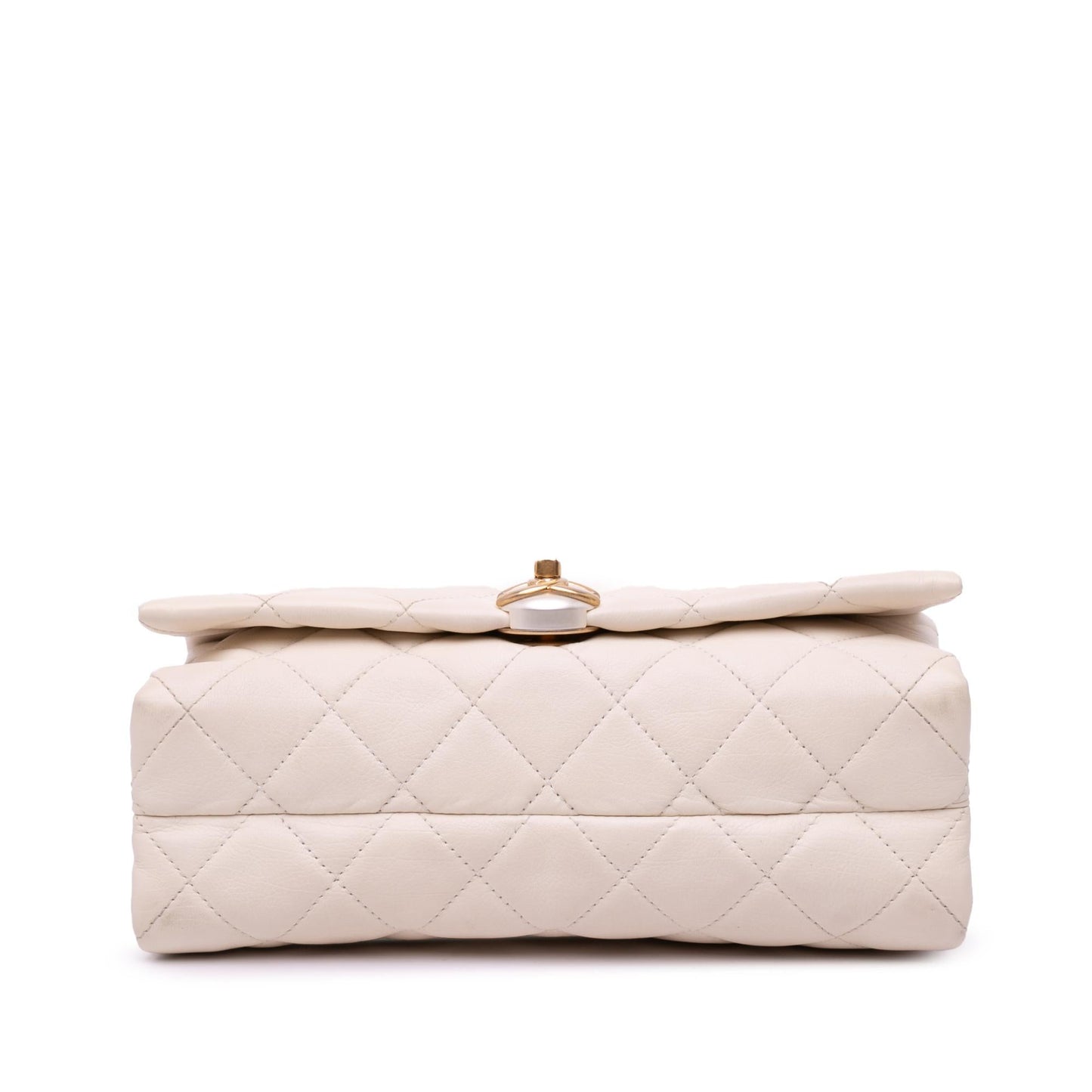 Chanel Quilted Calfskin Pearl CC Accordion Flap Handbag Flap 1