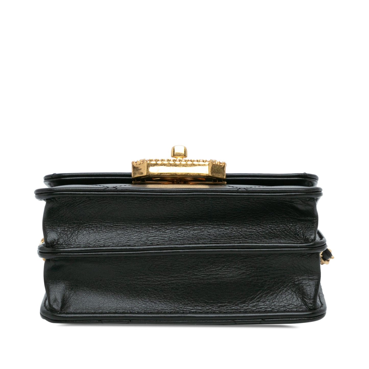 Chanel Quilted Calfskin Strass Card Holder on Chain Handbag