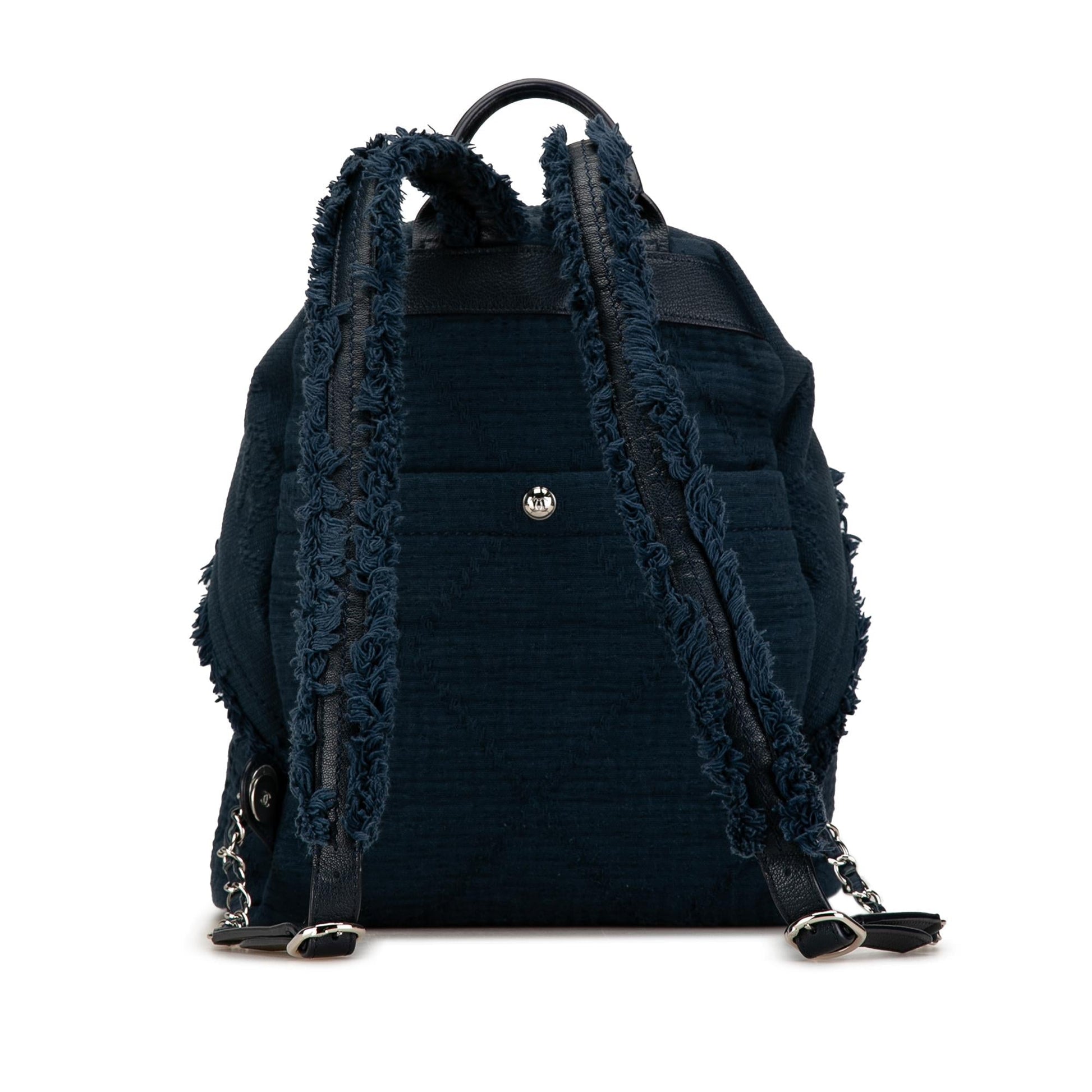 Chanel Quilted Front Pocket Fringe Backpack SHG-TTlICg Canvas Jewelry