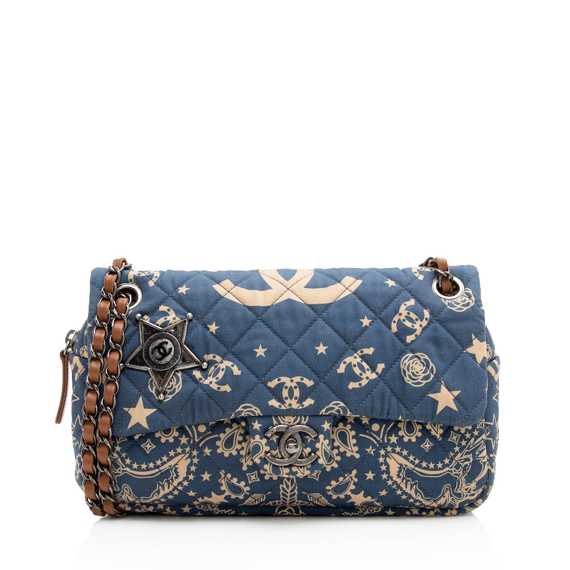Chanel Quilted Paris-Dallas Bandana Flap SHF Canvas Shoulder Bag