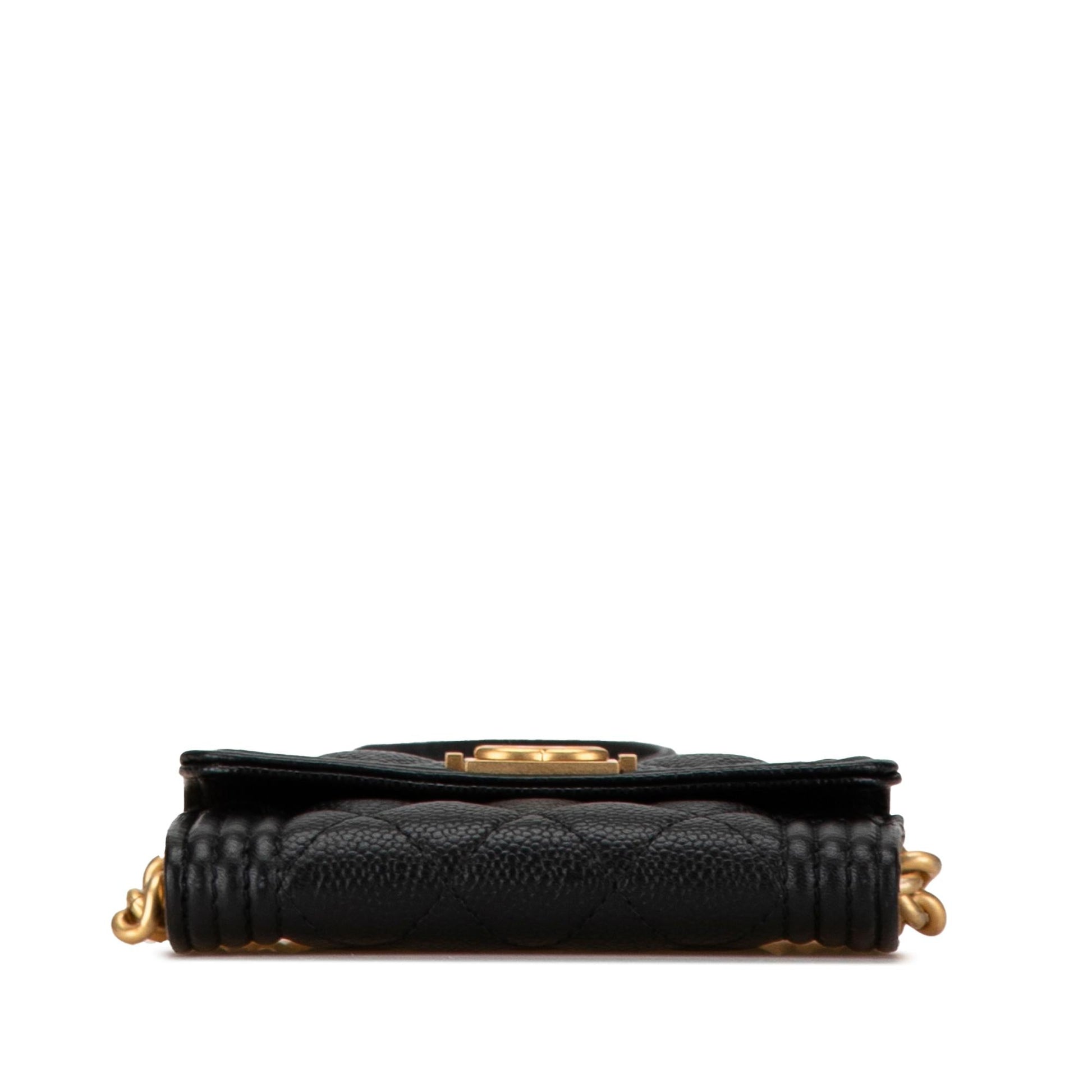 Chanel Quilted Caviar Boy Card Holder Wallet Case