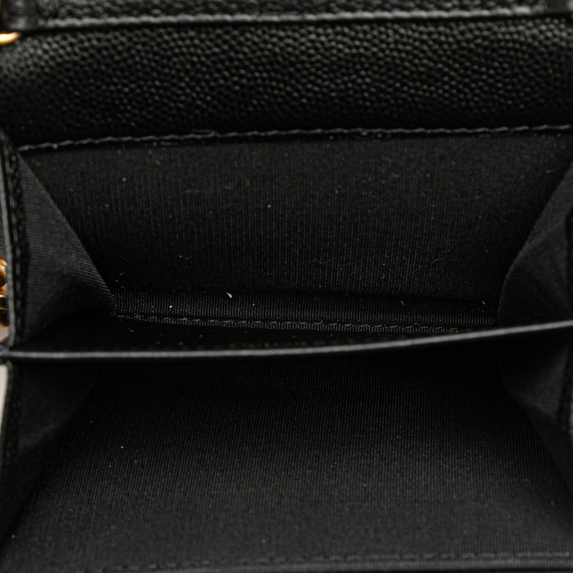 Chanel Quilted Caviar Boy Card Holder with Chain Handbag