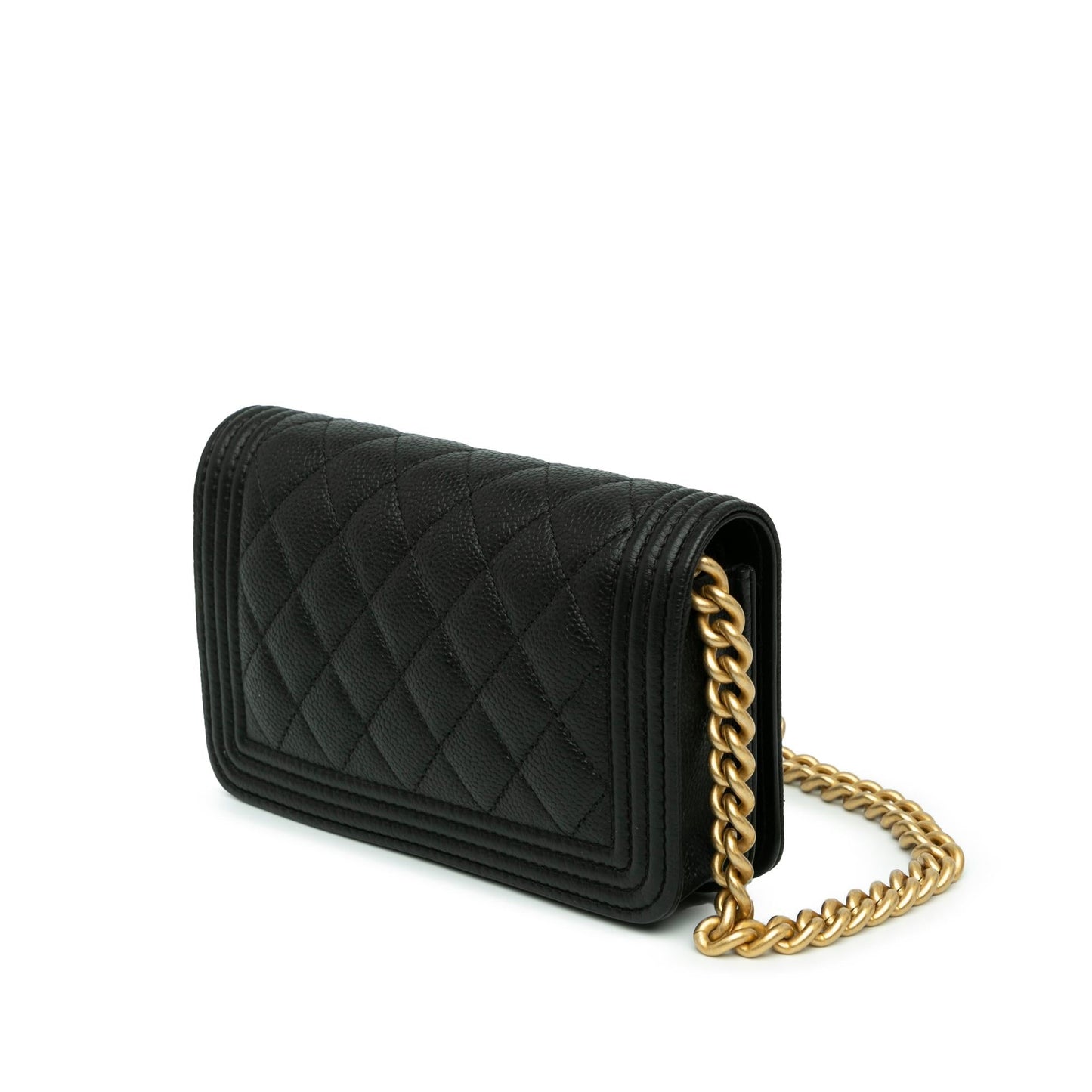 Chanel Quilted Caviar Boy Wallet on Chain (SHG-zDpkSM)