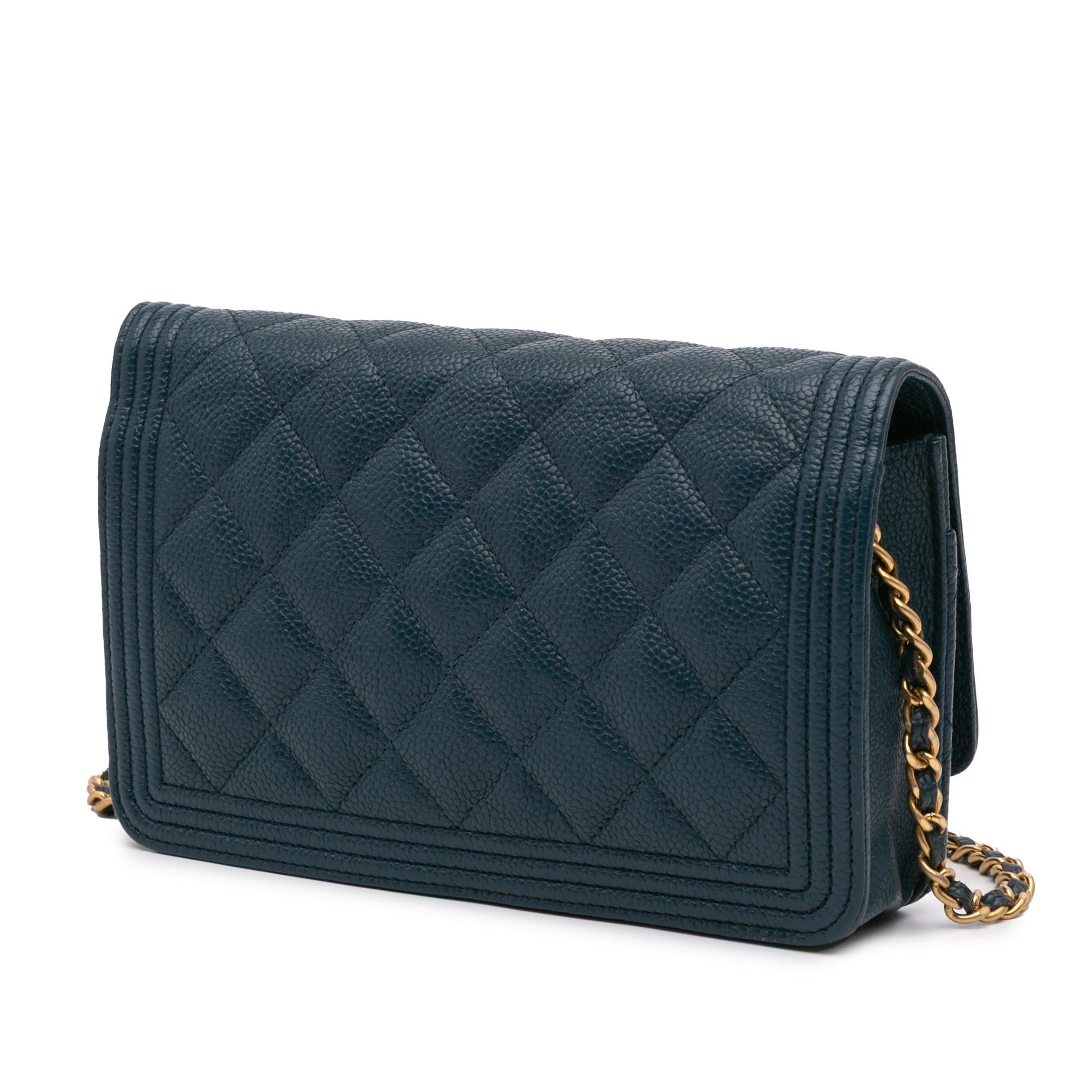 Chanel Quilted Caviar Boy on Wallet Case
