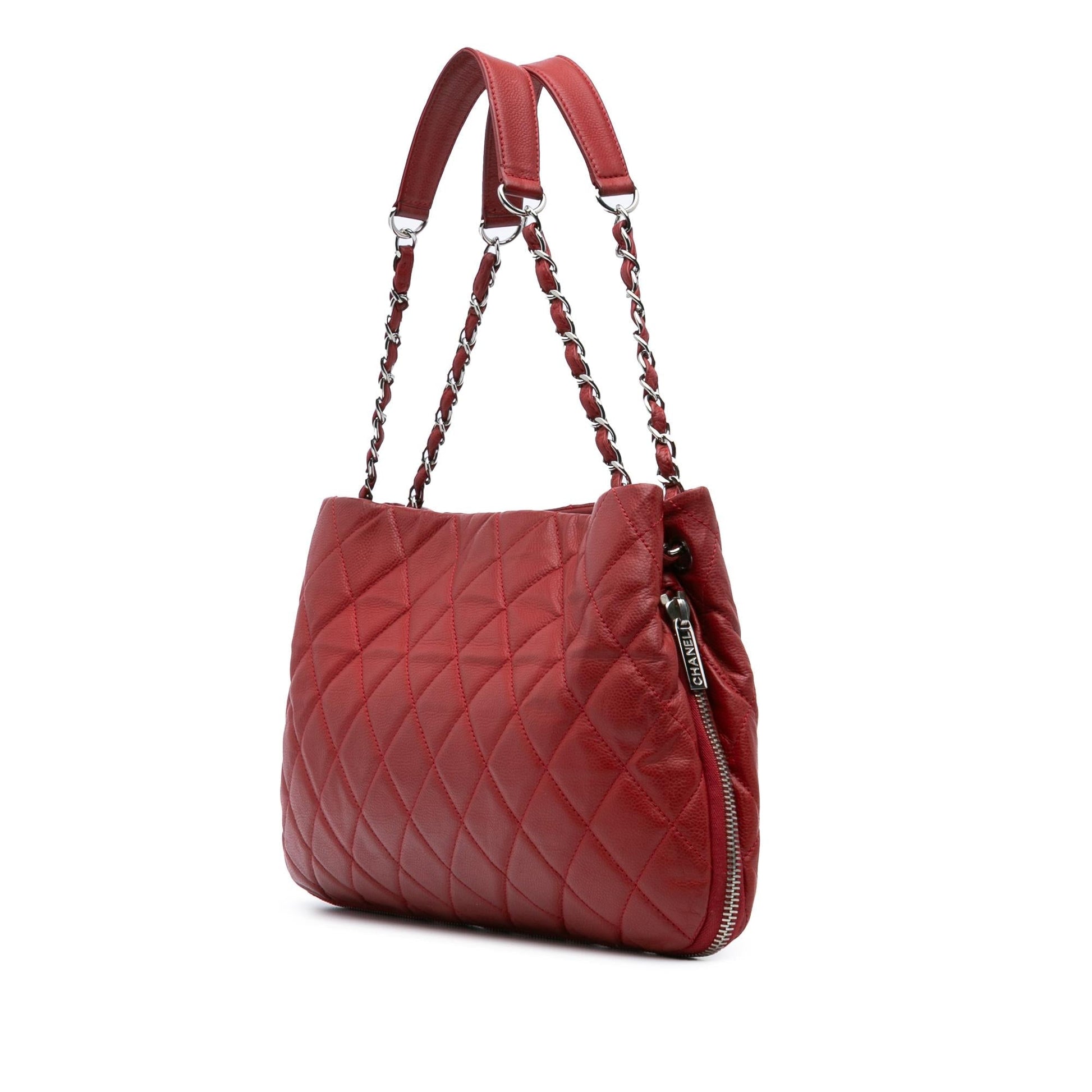 Chanel Quilted Caviar Expandable Zip Tote Bag