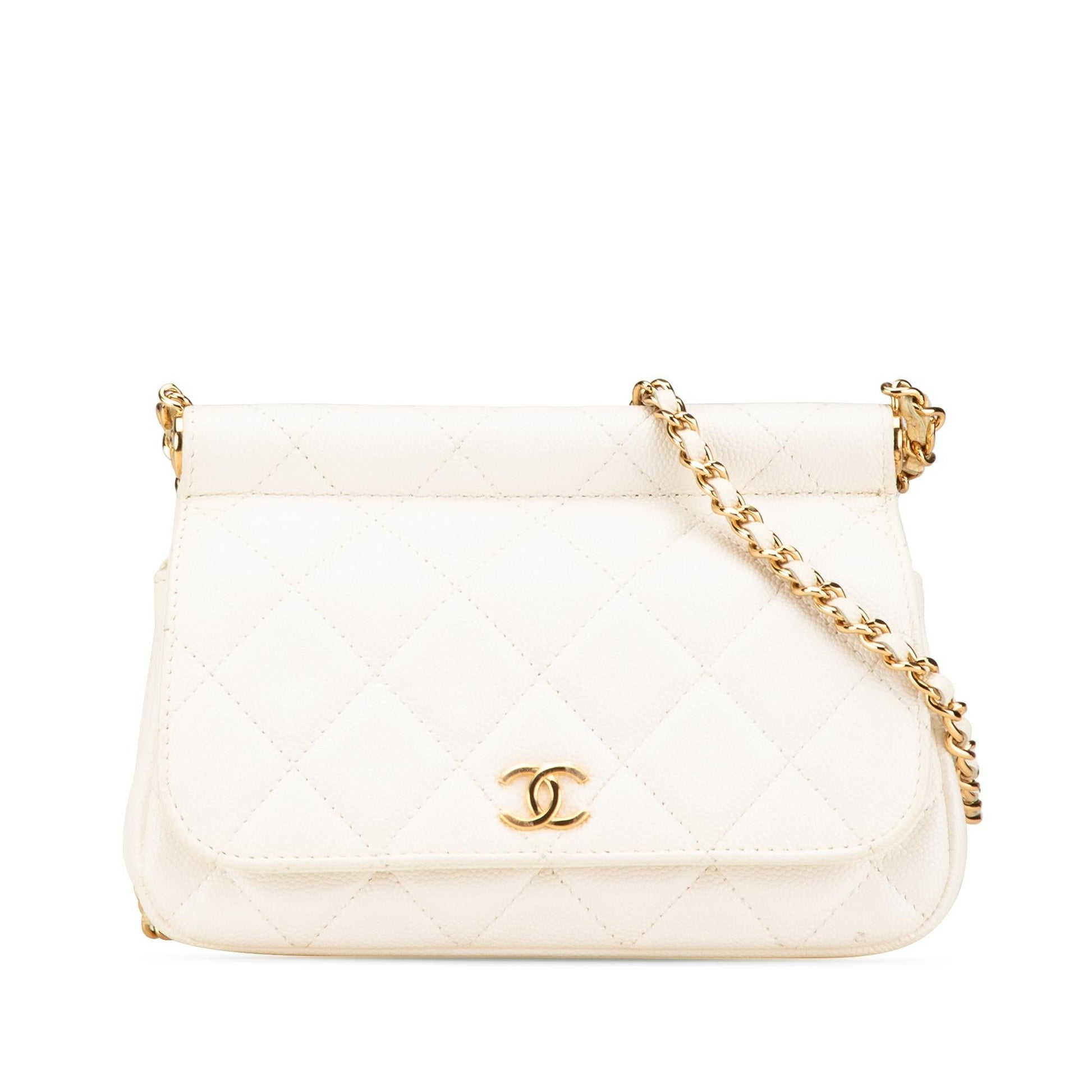 Chanel Quilted Caviar Frame Flap Clutch Bag