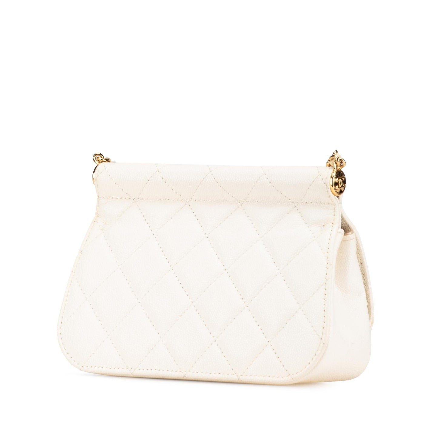 Chanel Quilted Caviar Frame Flap Clutch Bag