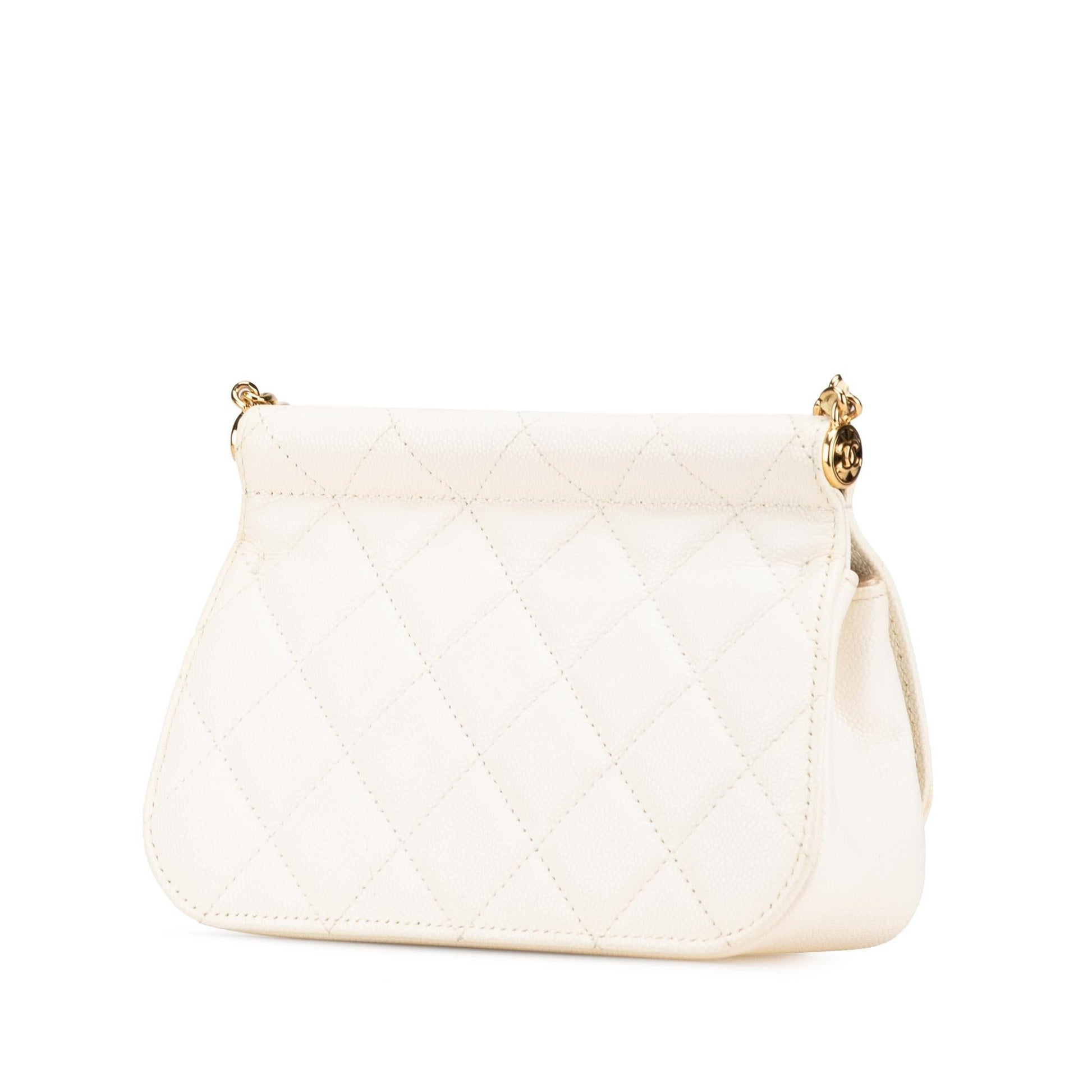 Chanel Quilted Caviar Frame Flap Clutch Bag