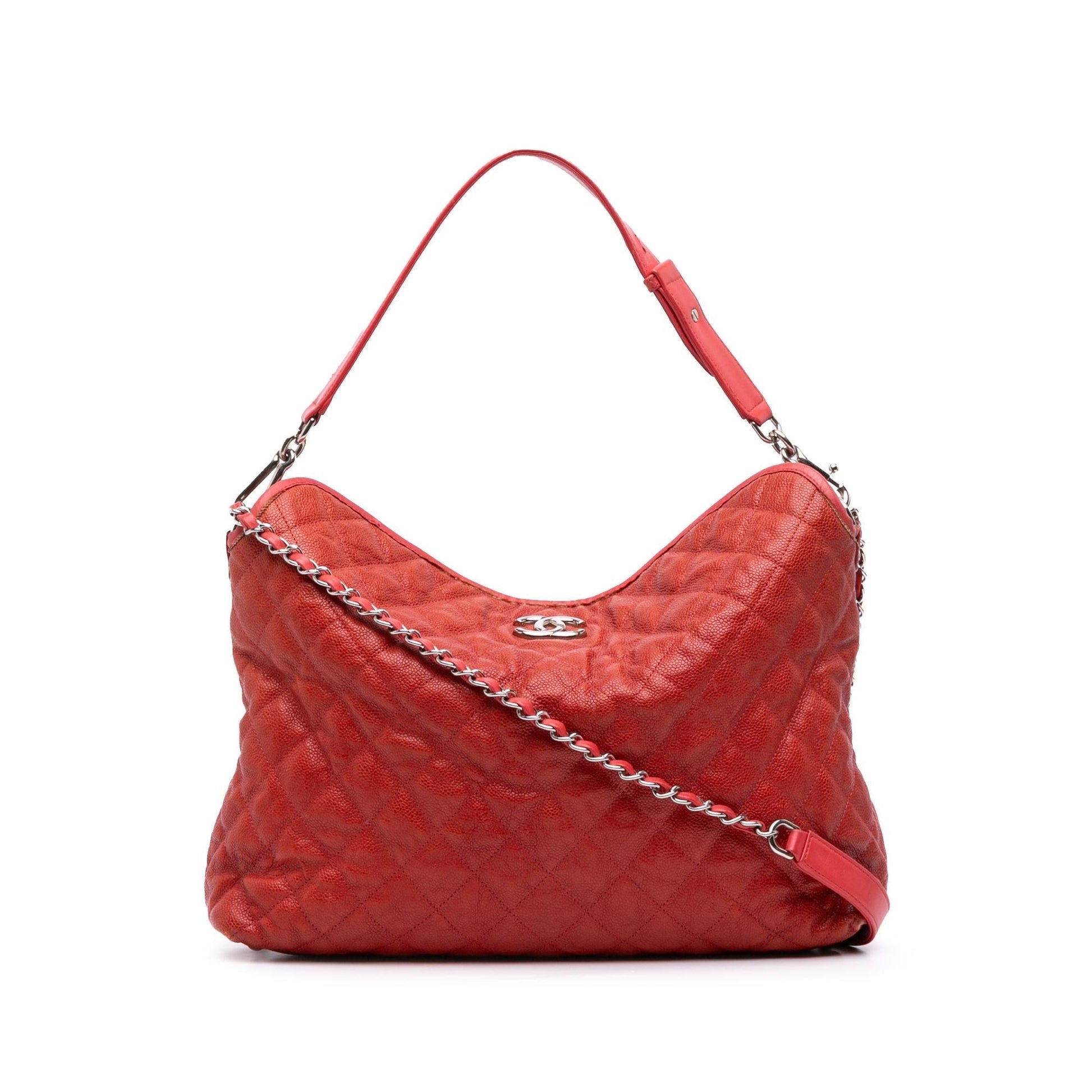 Chanel Quilted Caviar French Riviera Hobo Shoulder Bag