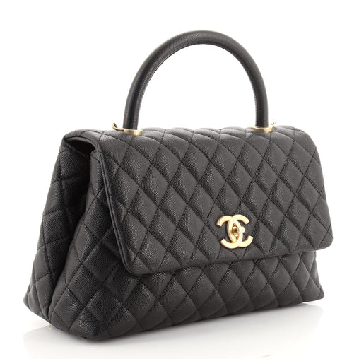 Chanel CAVIAR QUILTED COCO TOP HANDLE FLAP Shoulder Bag