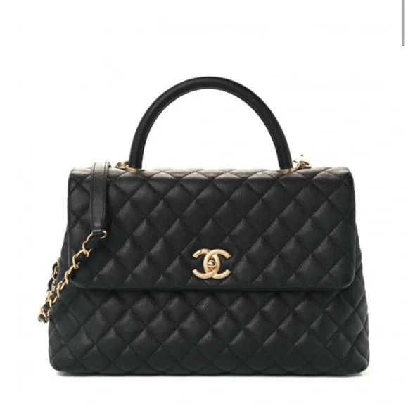Chanel CAVIAR QUILTED COCO TOP HANDLE FLAP Shoulder Bag