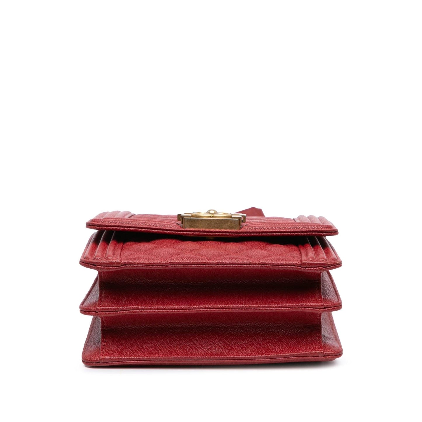 Chanel Quilted Caviar North South Boy Flap Handbag