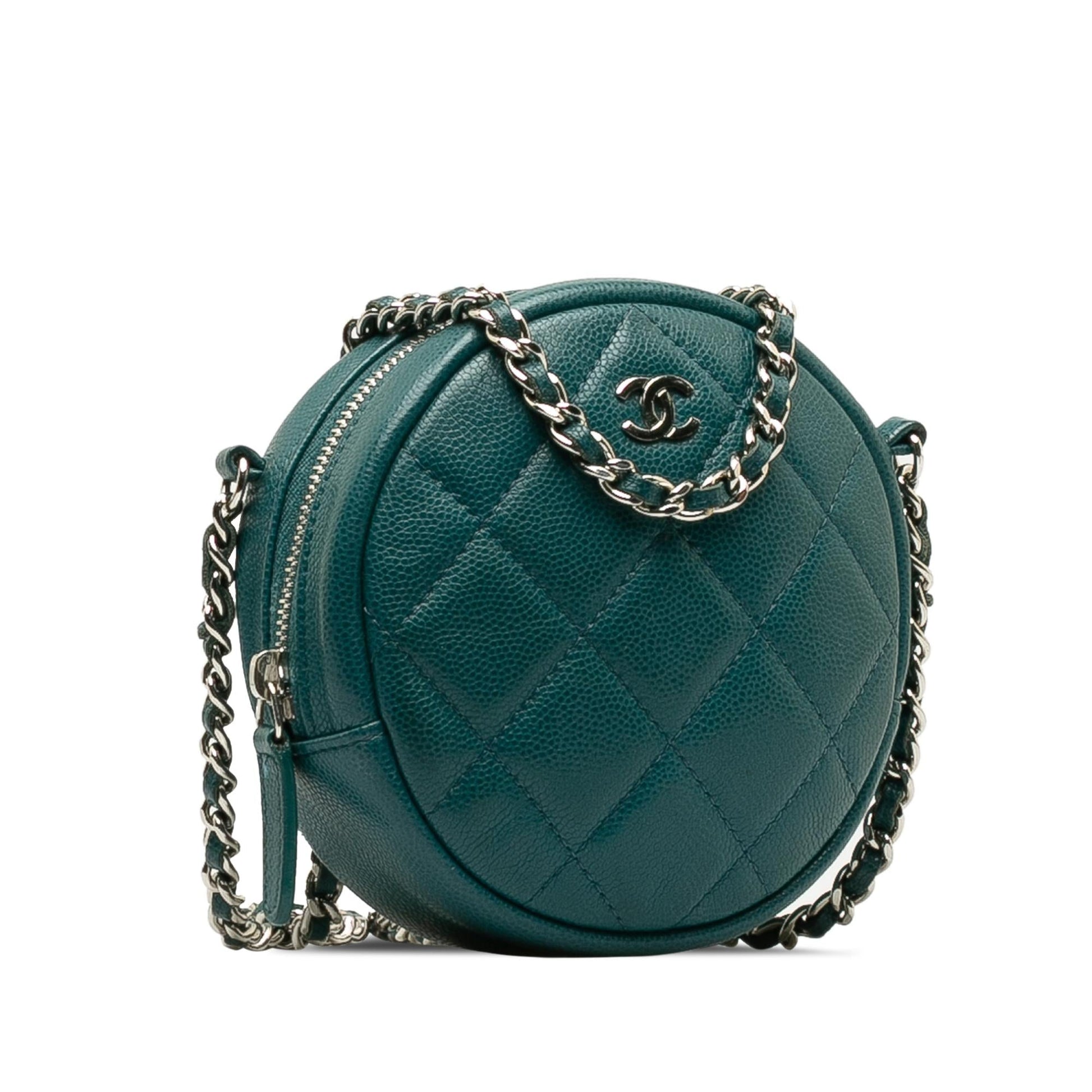 Chanel Quilted Caviar Round SHG-mbgcsF Clutch Bag