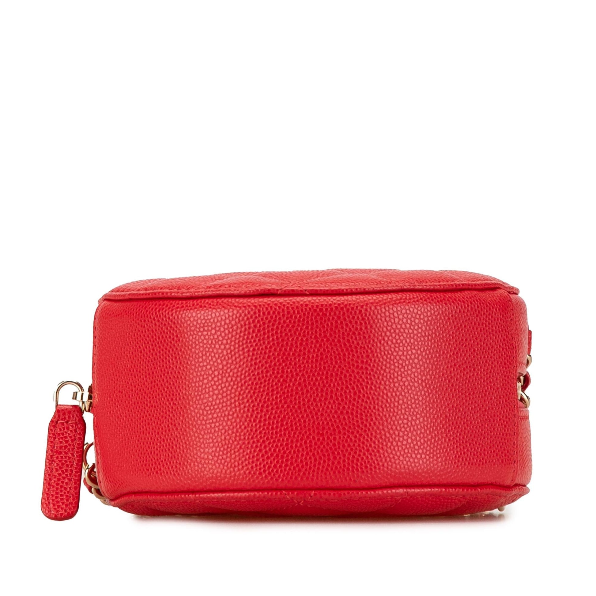 Chanel Quilted Caviar Round Clutch Bag
