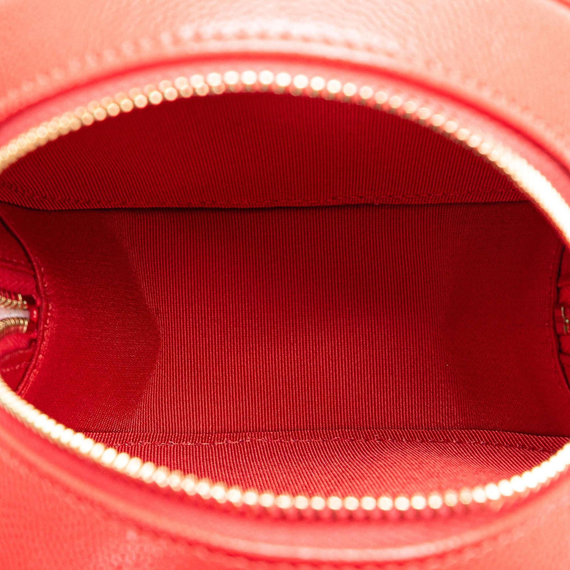 Chanel Quilted Caviar Round Clutch with Chain