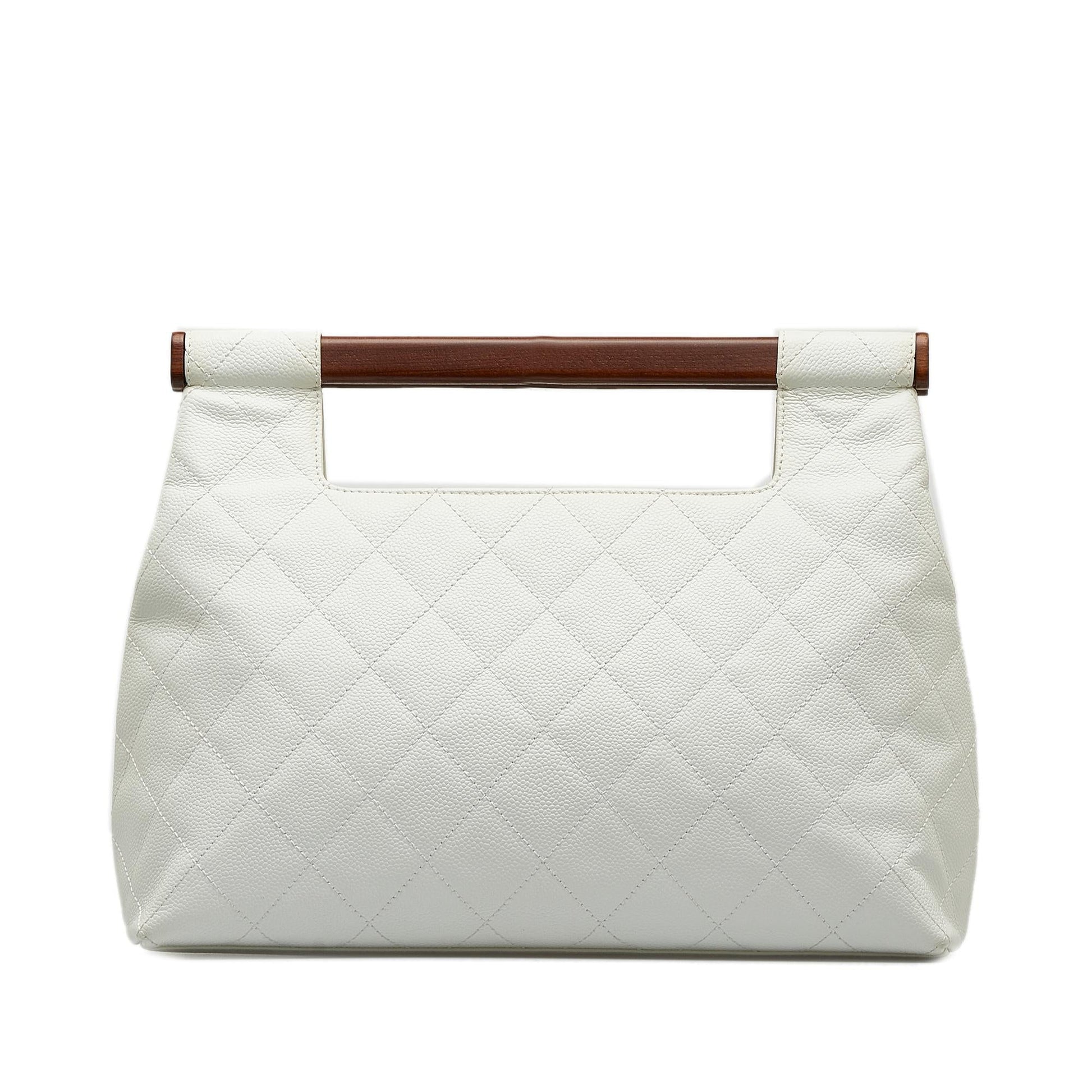 Chanel Quilted Caviar Wood Handle SHG-McC69J Tote Bag