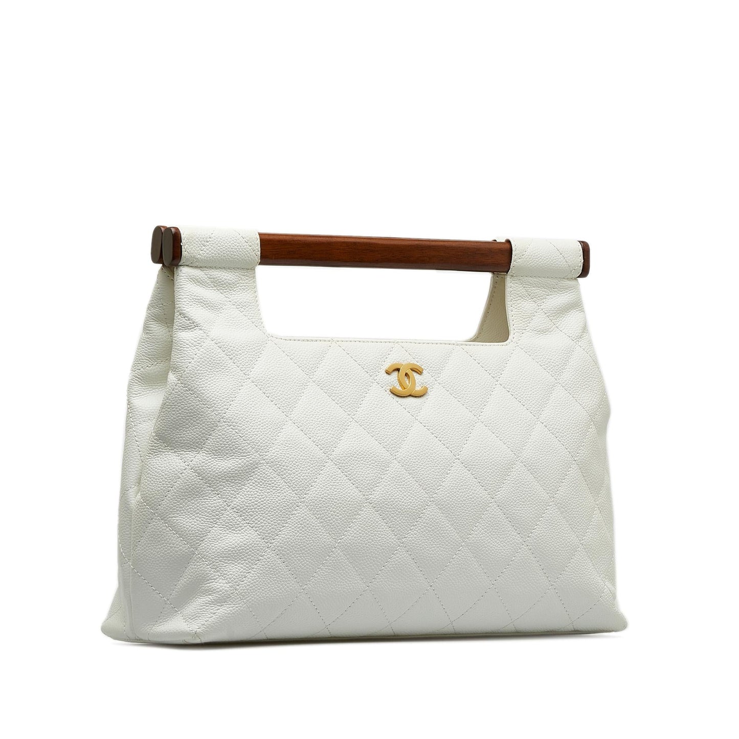 Chanel Quilted Caviar Wood Handle SHG-McC69J Tote Bag