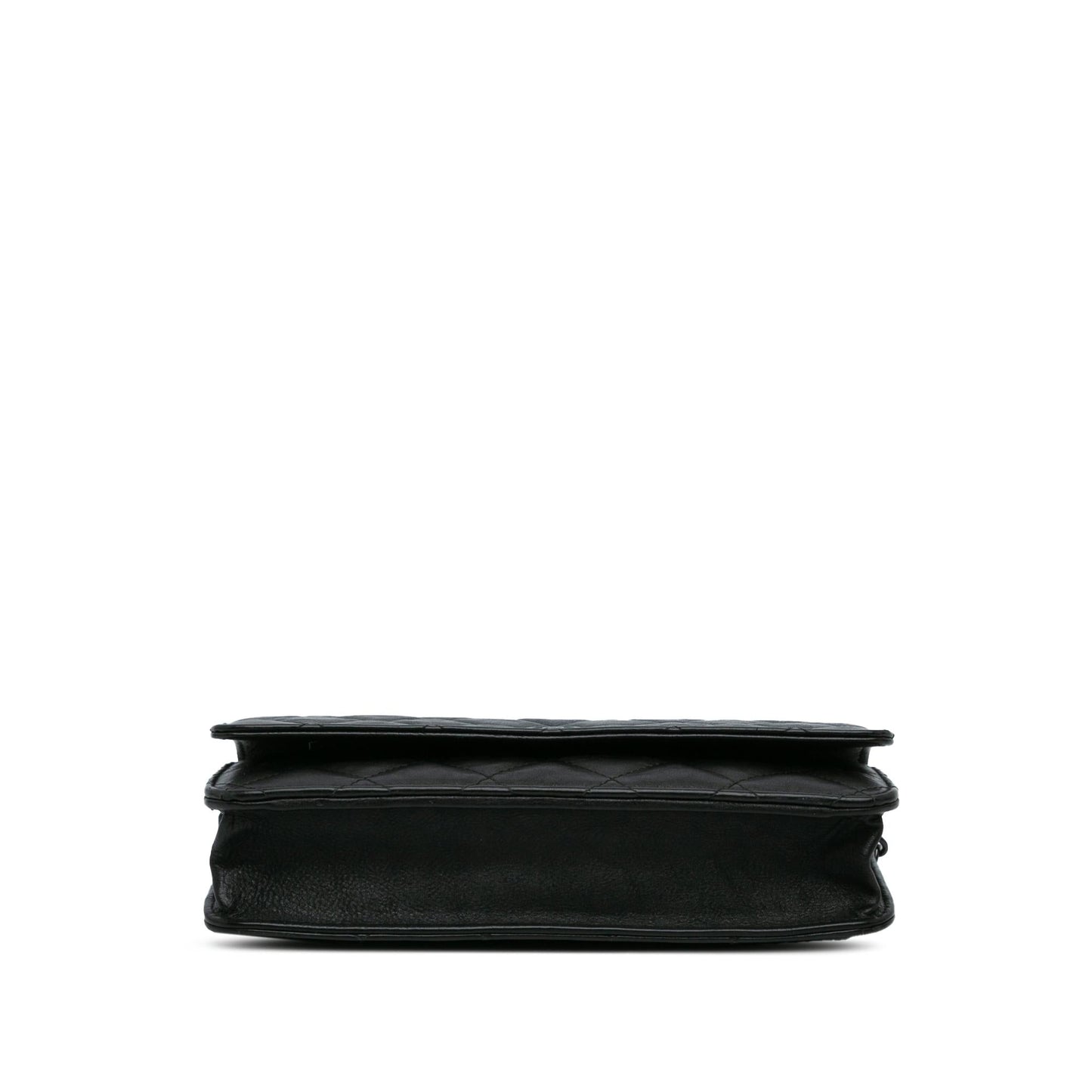 Chanel Quilted Crumpled Calfskin So Black Wallet on Chain 225877 Front 0 Parent