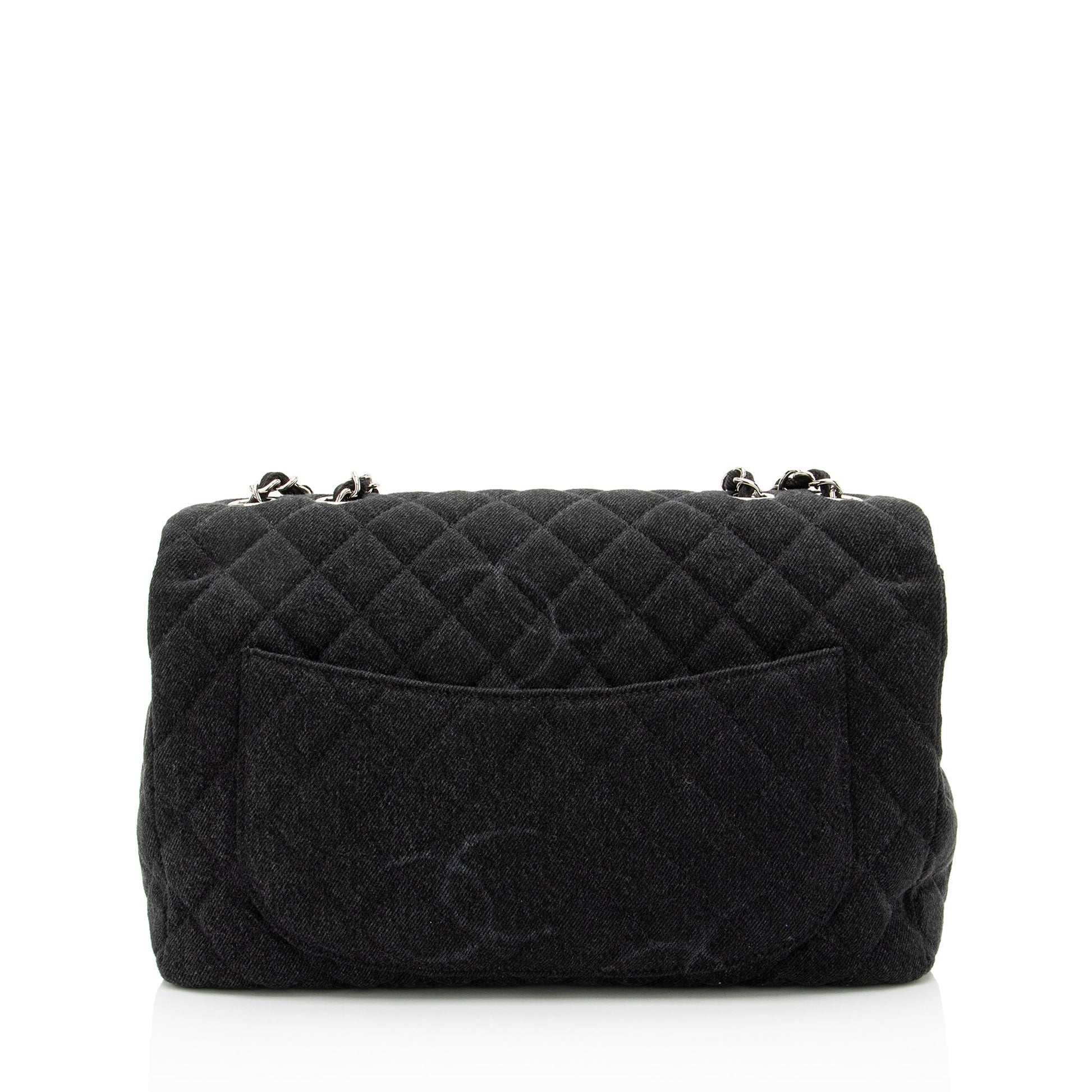 Chanel Quilted Denim CC Jumbo Single Flap Shoulder Bag