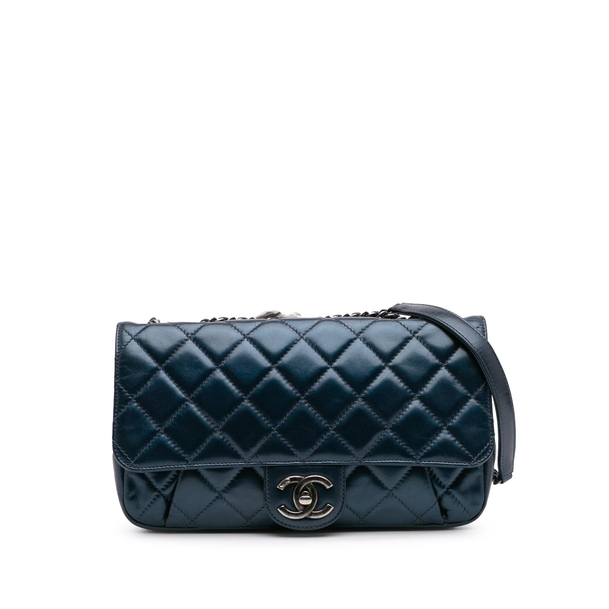 Chanel Quilted Glazed Calfskin Coco Pleats Flap Handbag Flap 1