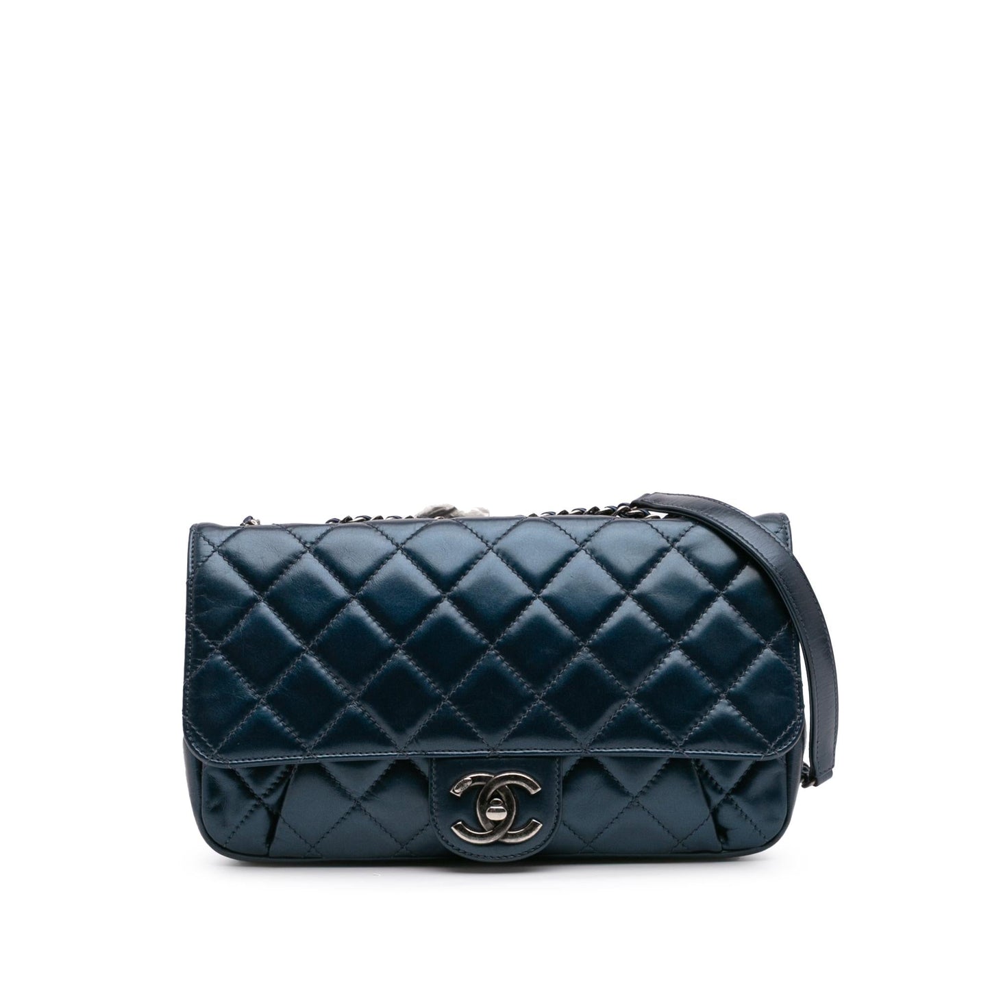 Chanel Quilted Glazed Calfskin Coco Pleats Flap Handbag Flap 3