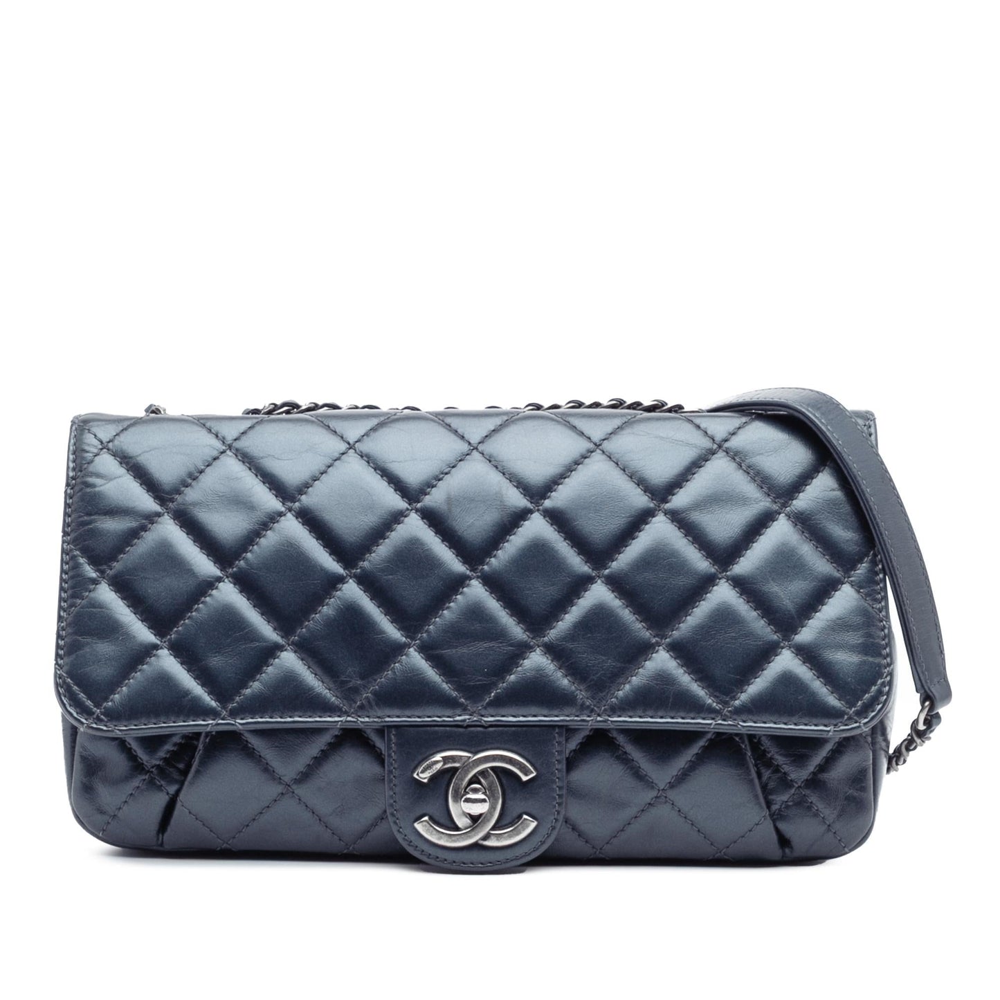 Chanel Quilted Glazed Calfskin Coco Pleats Flap Handbag Flap 4