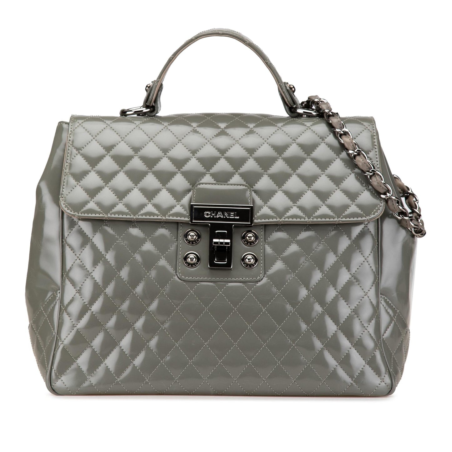 Chanel Quilted Glazed Calfskin Mademoiselle Kelly Flap Lock Handbag