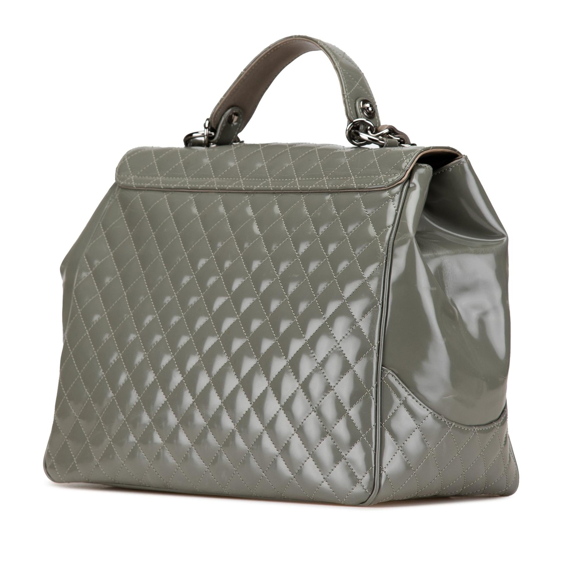 Chanel Quilted Glazed Calfskin Mademoiselle Lock Kelly Flap Handbag