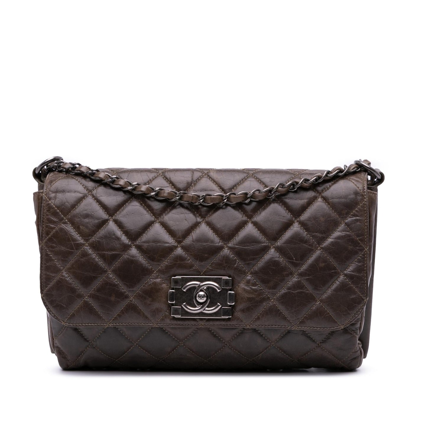 Chanel Quilted Glazed Calfskin Soft Boy Flap Handbag