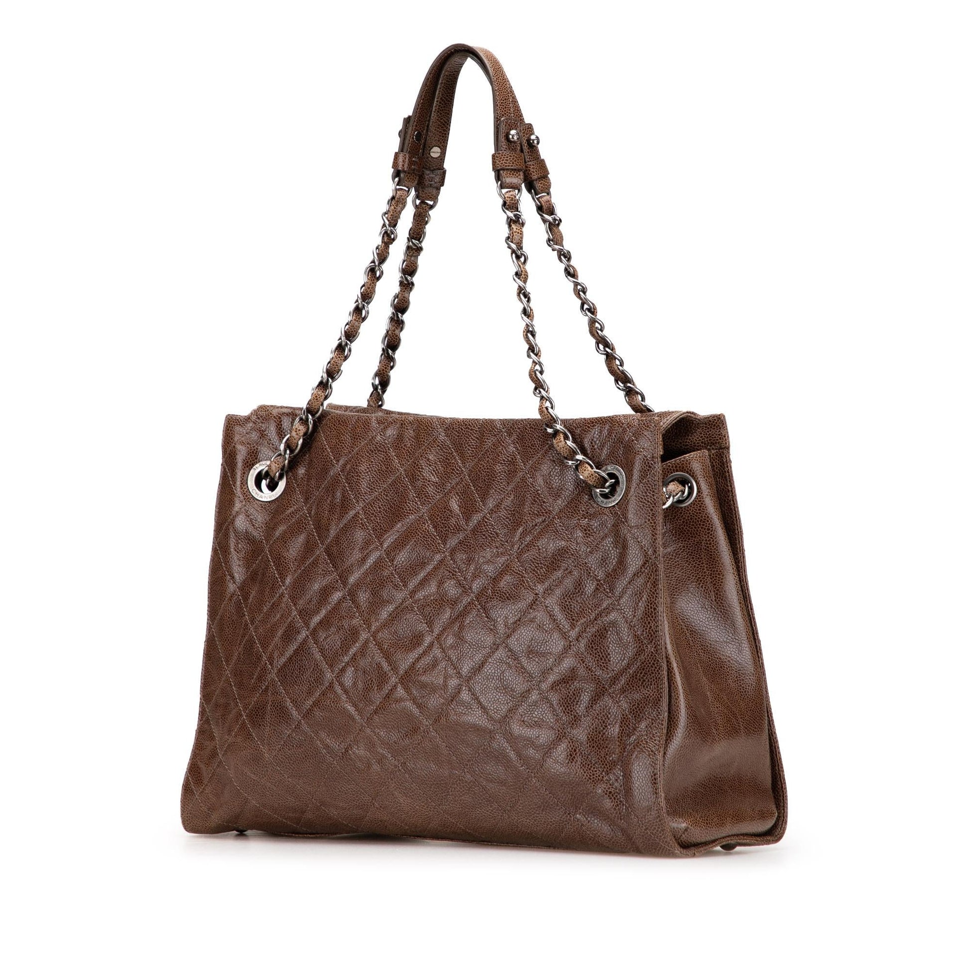 Chanel Quilted Glazed Caviar CC Crave Tote Bag