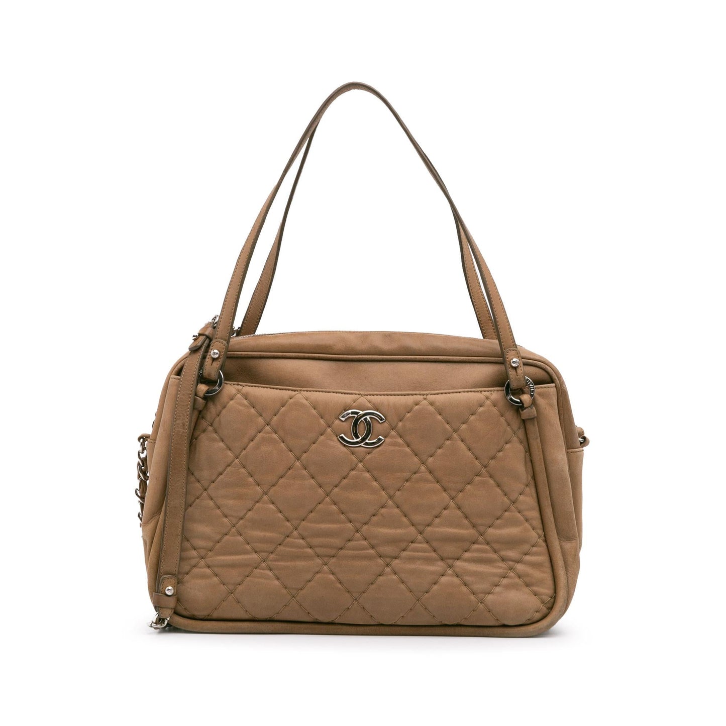 Chanel Quilted Iridescent Calfskin Relax CC Satchel Bag