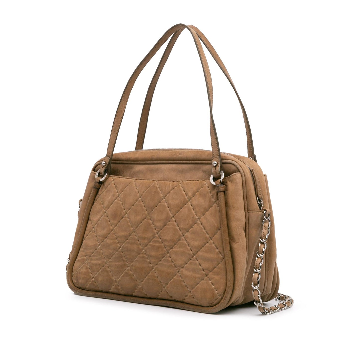 Chanel Quilted Iridescent Calfskin Relax CC Satchel Bag