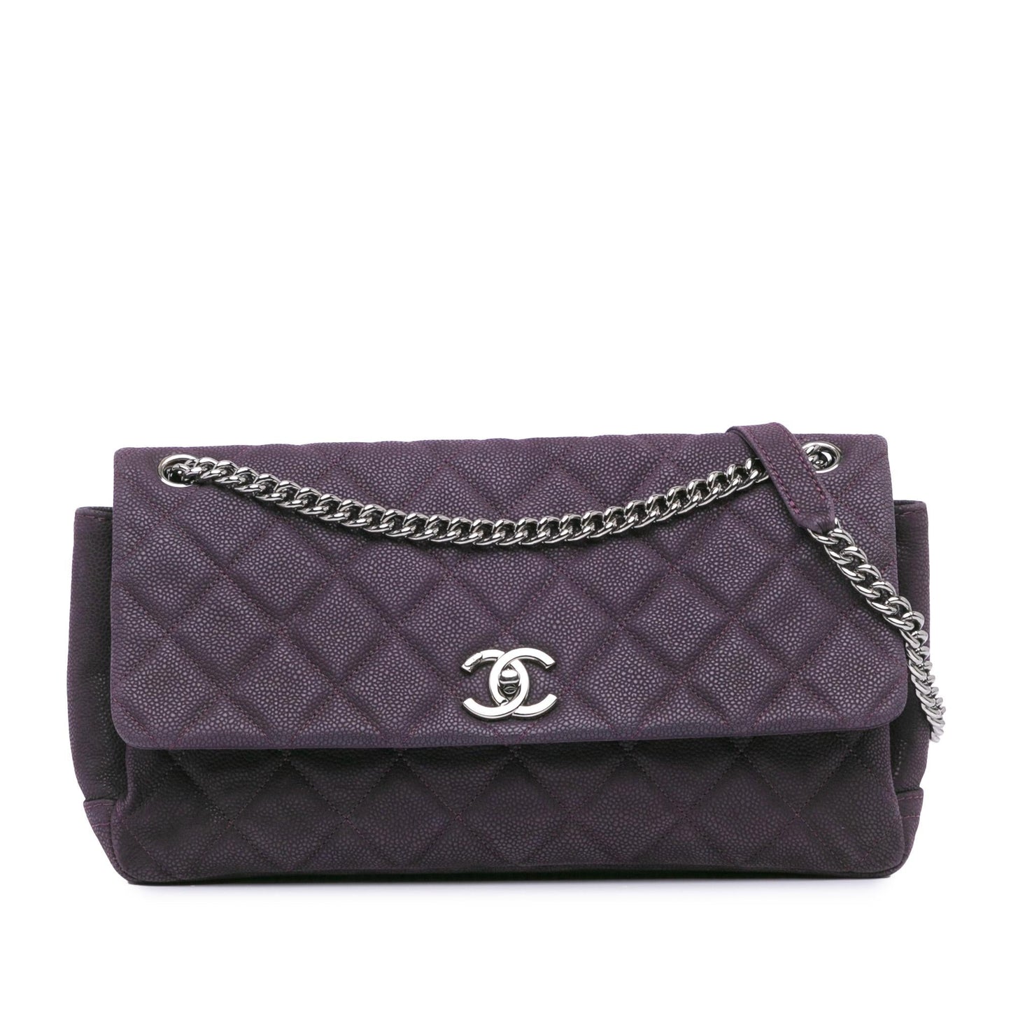 Chanel Quilted Iridescent Caviar Lady Pearly Flap Handbag Shg Qpusip