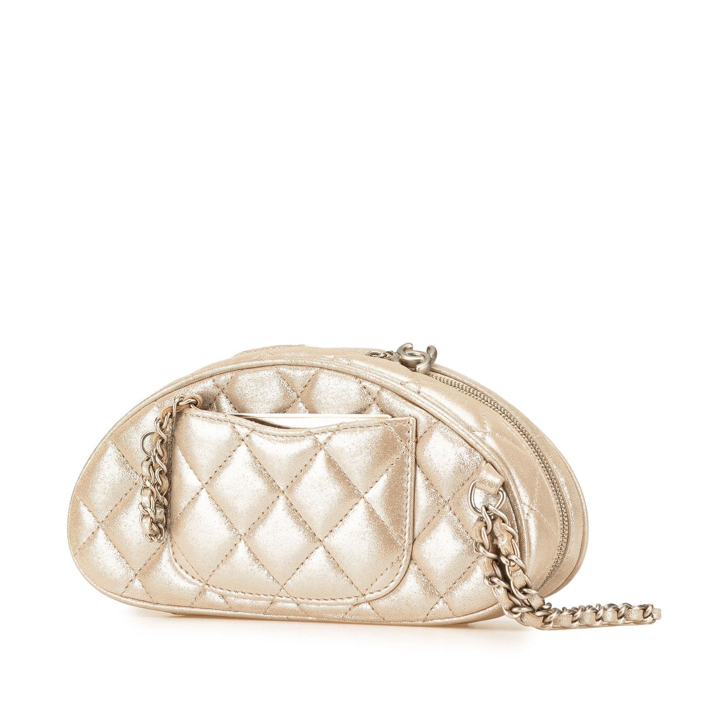 Chanel Quilted Iridescent Lambskin Wristlet Clutch Bag