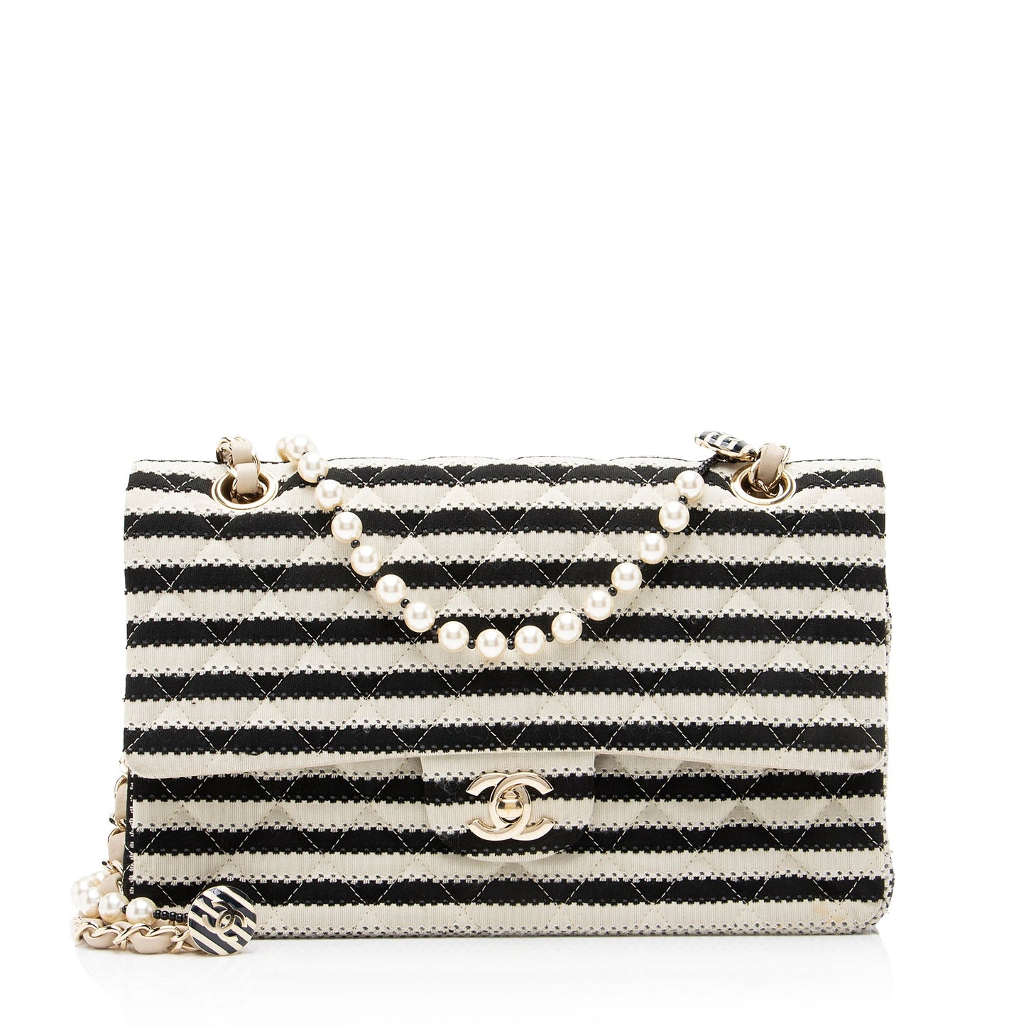 Chanel Quilted Jersey Pearl Coco Sailor Flap Shoulder Bag