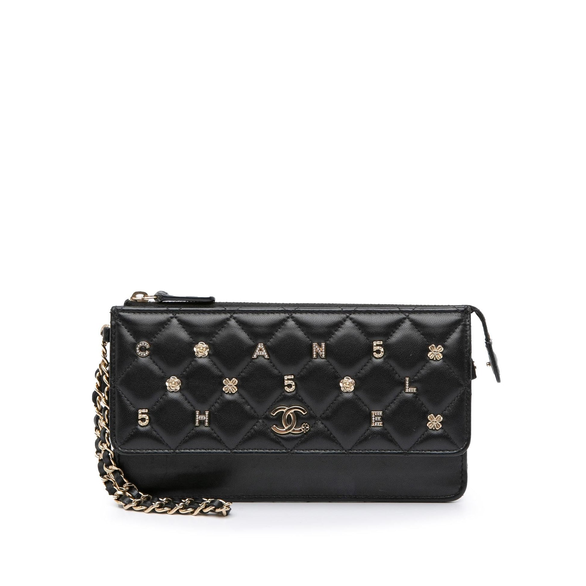 Chanel Quilted Lambskin All About On Clutch Bag
