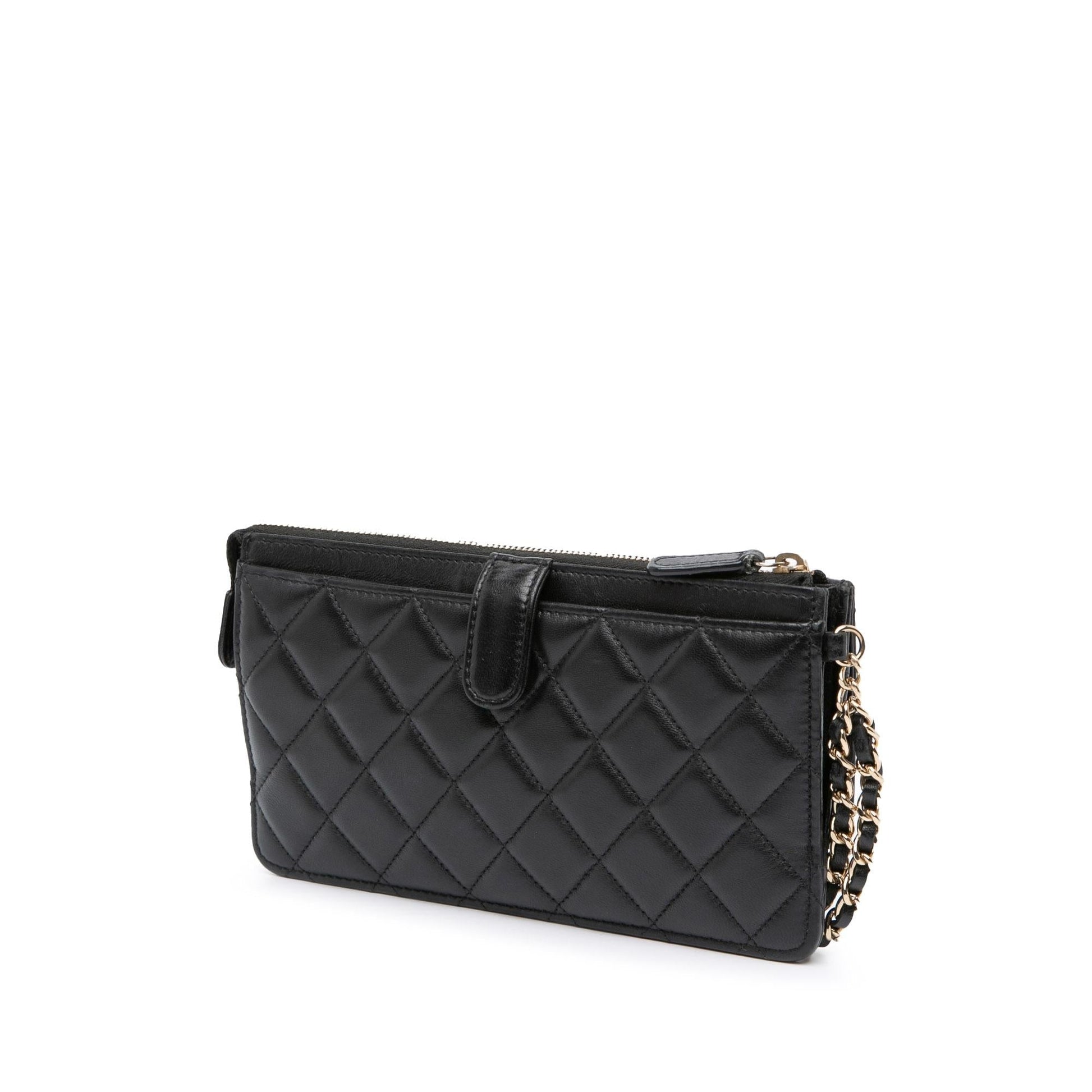 Chanel Quilted Lambskin All About On Clutch Bag