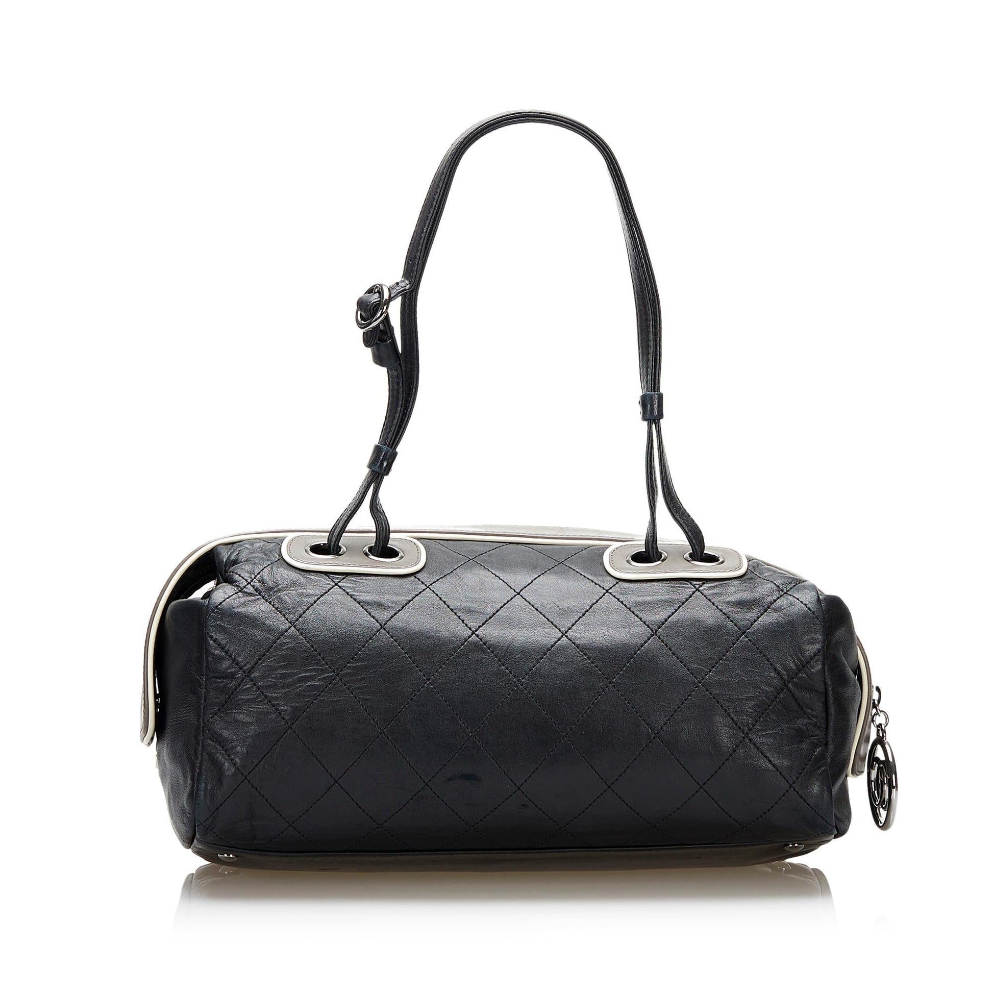 Chanel Quilted Lambskin Bowler SHG Handbag