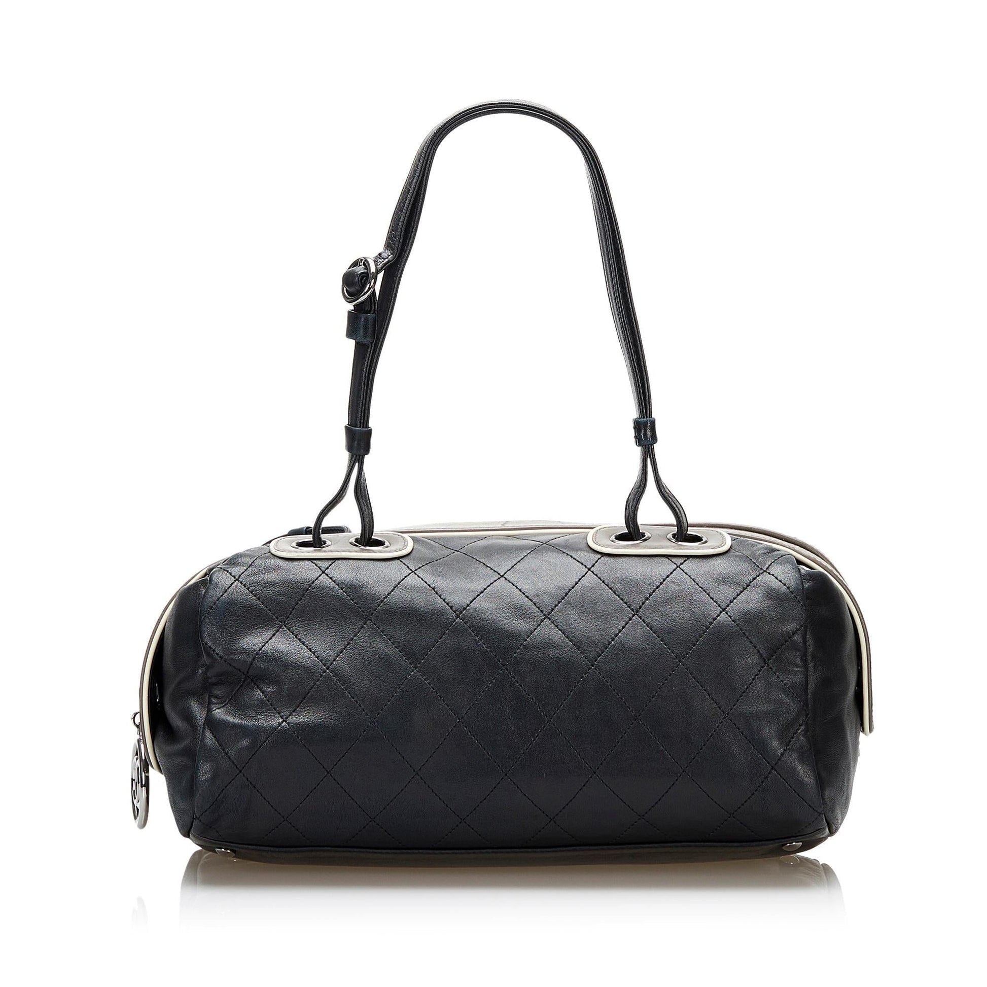 Chanel Quilted Lambskin Bowler SHG Handbag