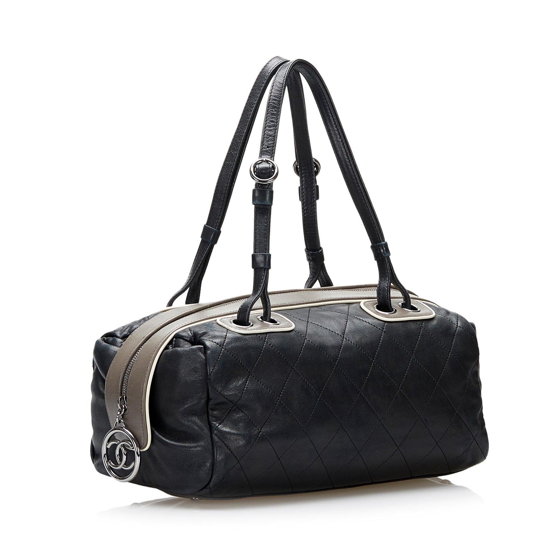 Chanel Quilted Lambskin Bowler SHG Handbag