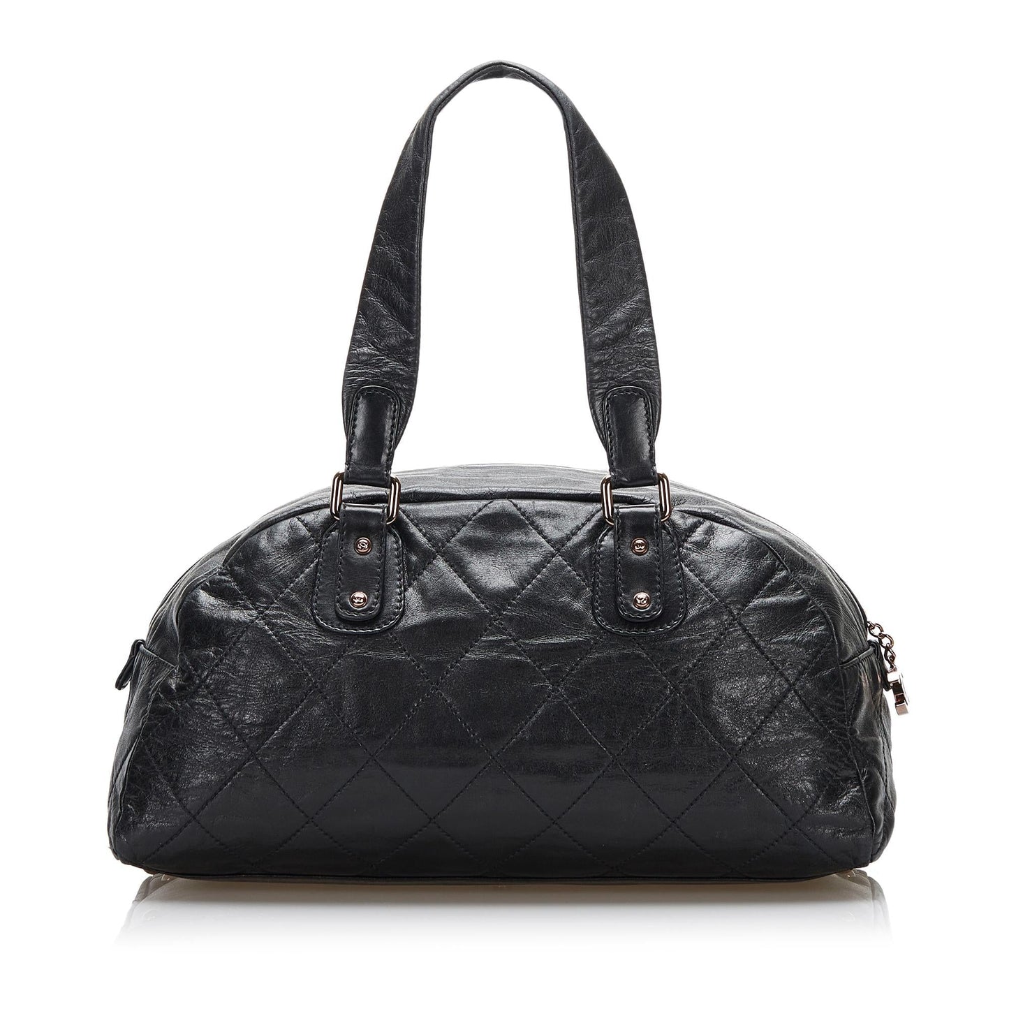 Chanel Quilted Lambskin Bowler SHG-RUjb34 Handbag