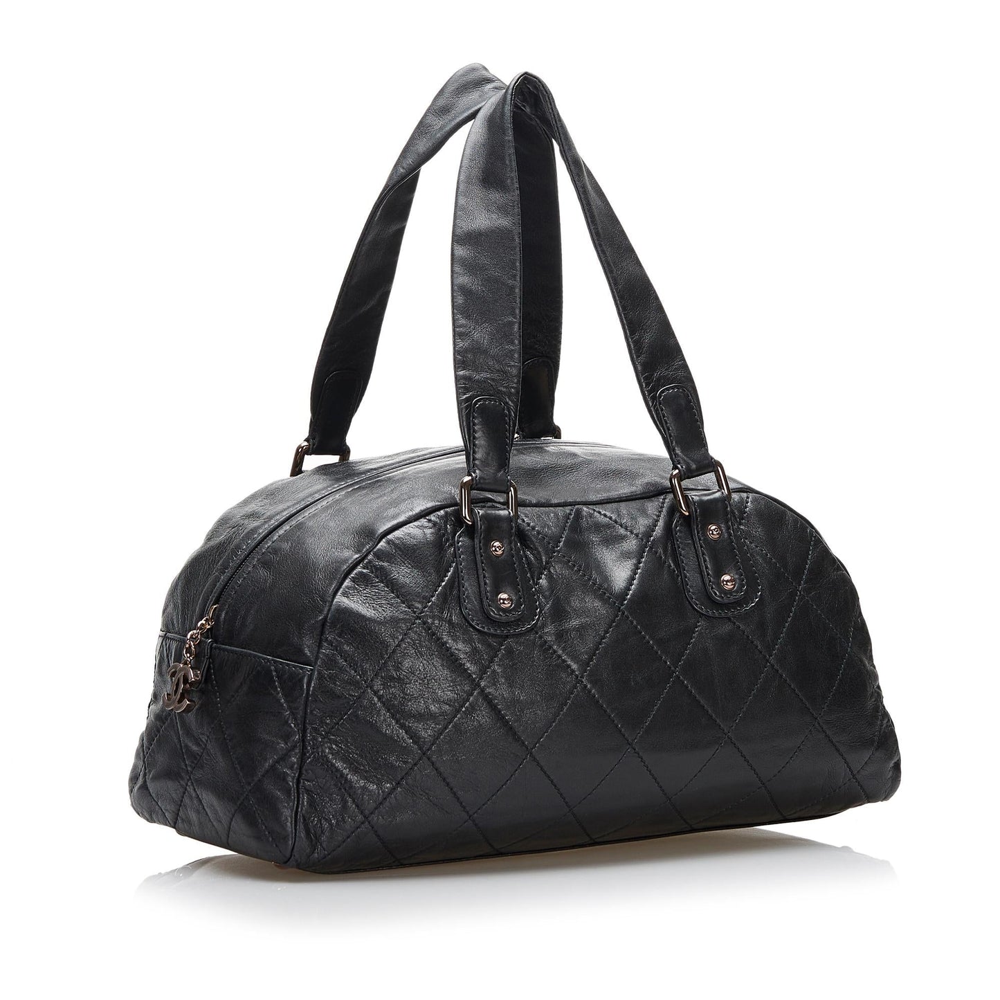Chanel Quilted Lambskin Bowler SHG-RUjb34 Handbag