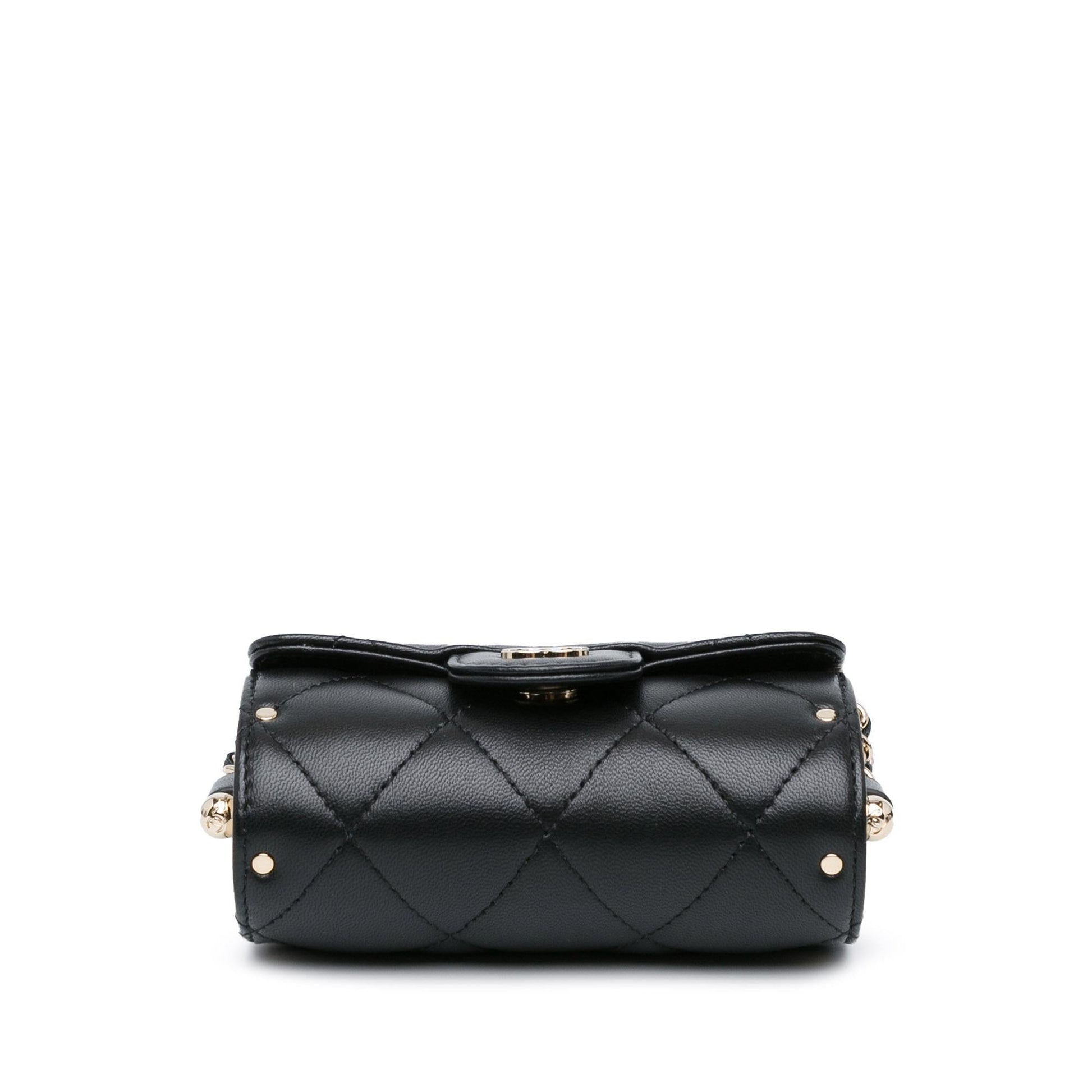 Chanel Quilted Lambskin Box Secrets Card Holder Wallet Case