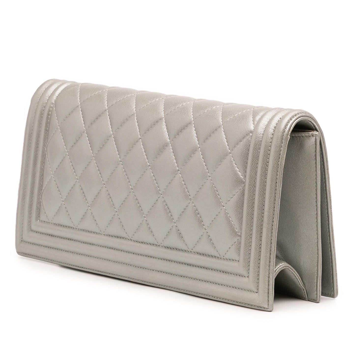 Chanel Quilted Lambskin Boy Flap Clutch Bag