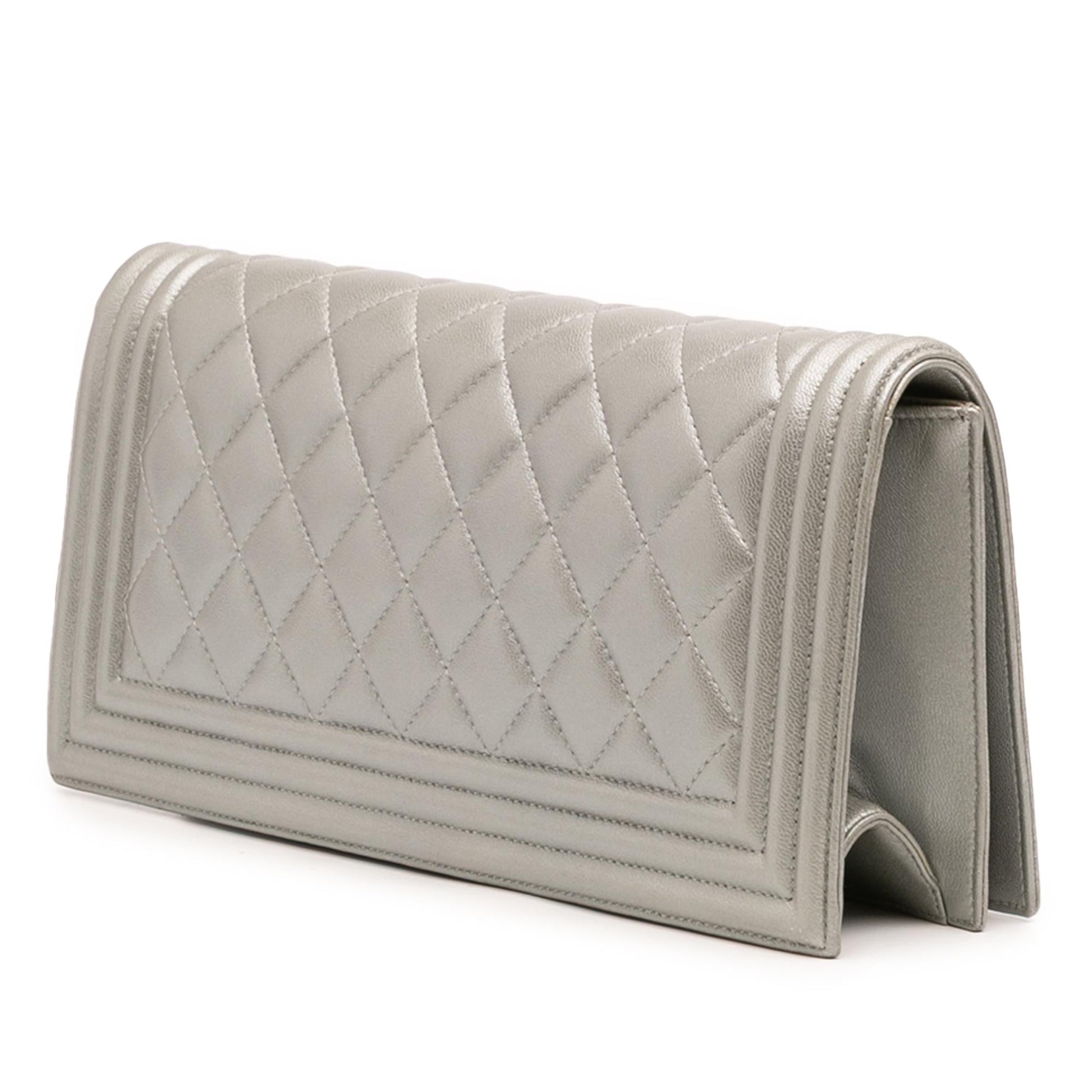 Chanel Quilted Lambskin Boy Flap Clutch Bag